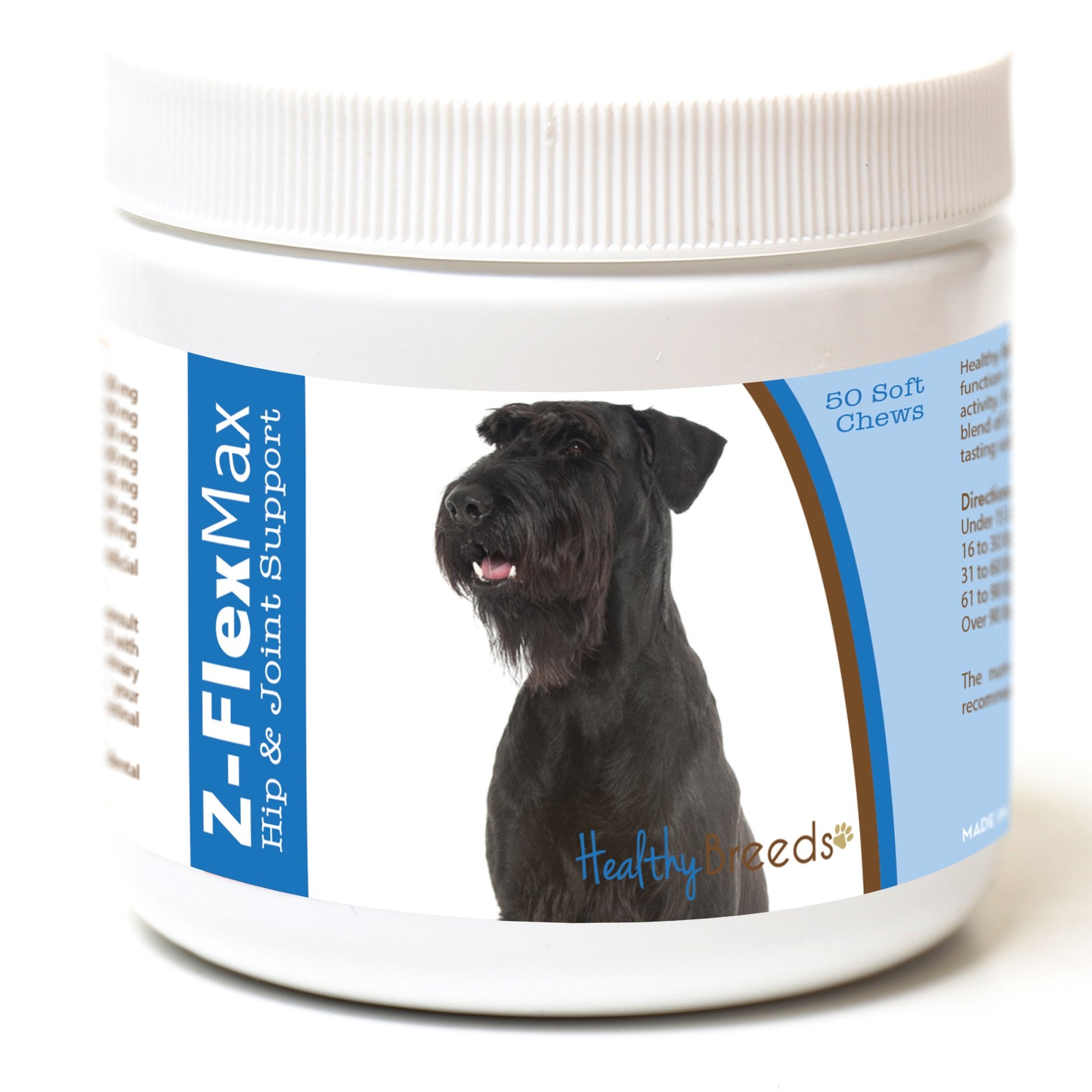 Healthy Breeds Giant Schnauzer Z-Flex Max Hip and Joint Soft Chews 50 Count