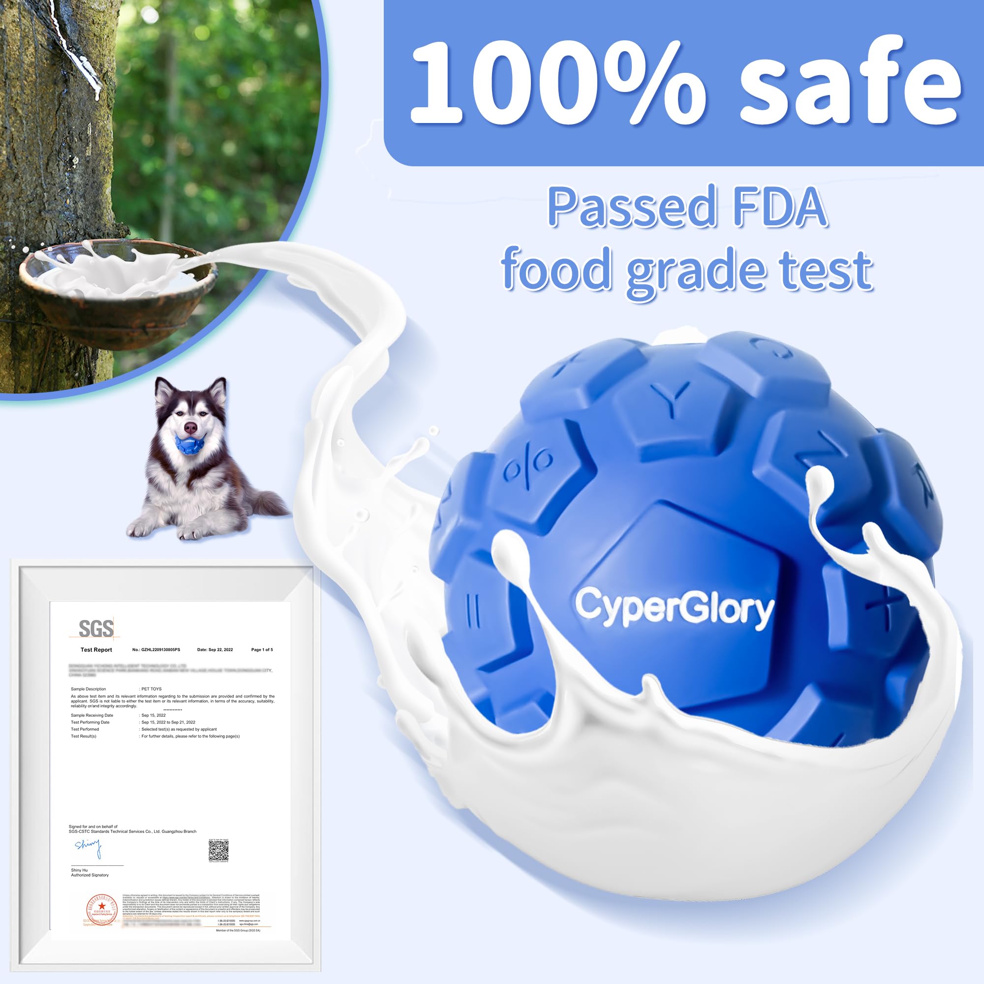 Cyperglory Upgraded Keyboard Dog Balls - Tough Durable Dog Toys With Improved Sound Activation For Aggressive Chewers, Relieves