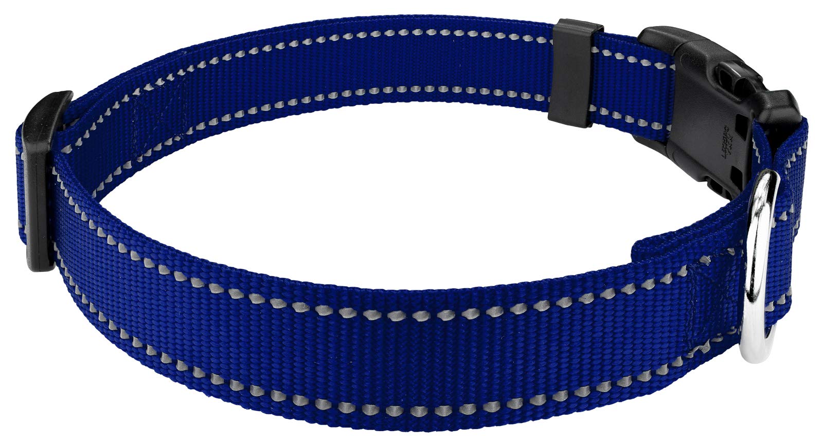 Country Brook Petz - Deluxe Royal Blue Reflective Nylon Dog Collar - Extra Large
