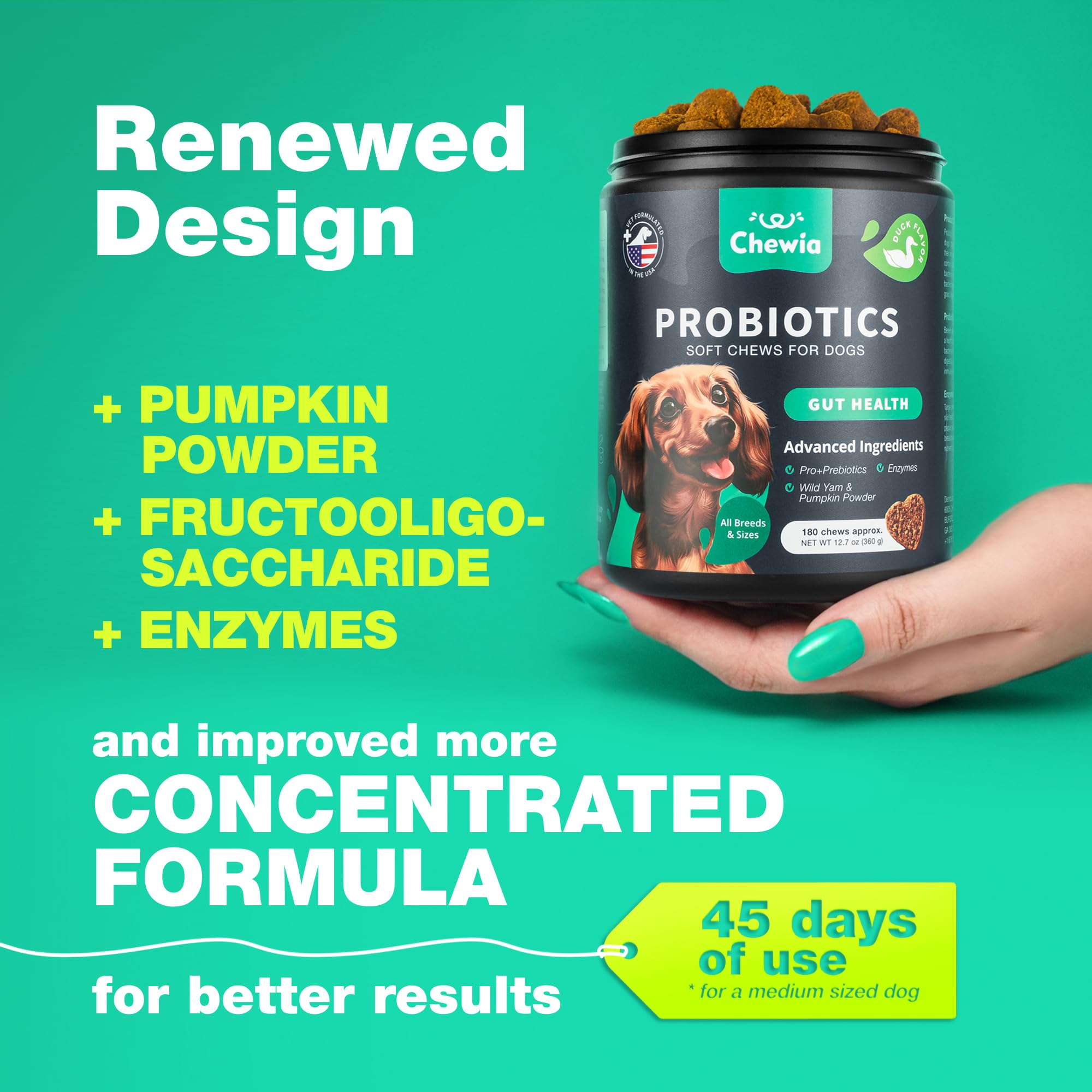 Probiotics for Dogs Gut Health, Digestion, Immunity, Yeast Balance, Itchy Skin, Allergies Support - Dog Probiotic Chews with Dig