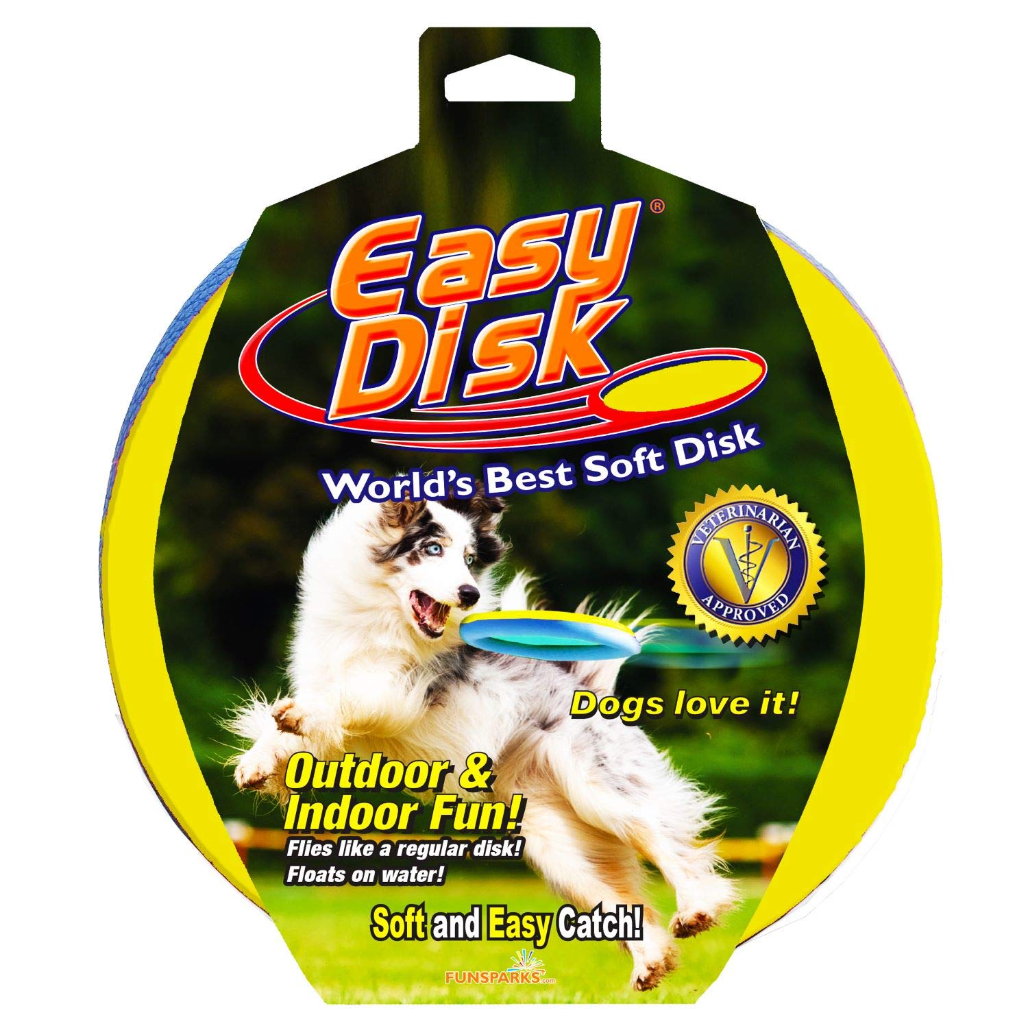 Funsparks Easy Disk Dog Flying Disc - Interactive Dog Fetch Toy - Durable And Easy On The Teeth - Simple To Toss – Lightweight Puppy Toy - Floats On Water