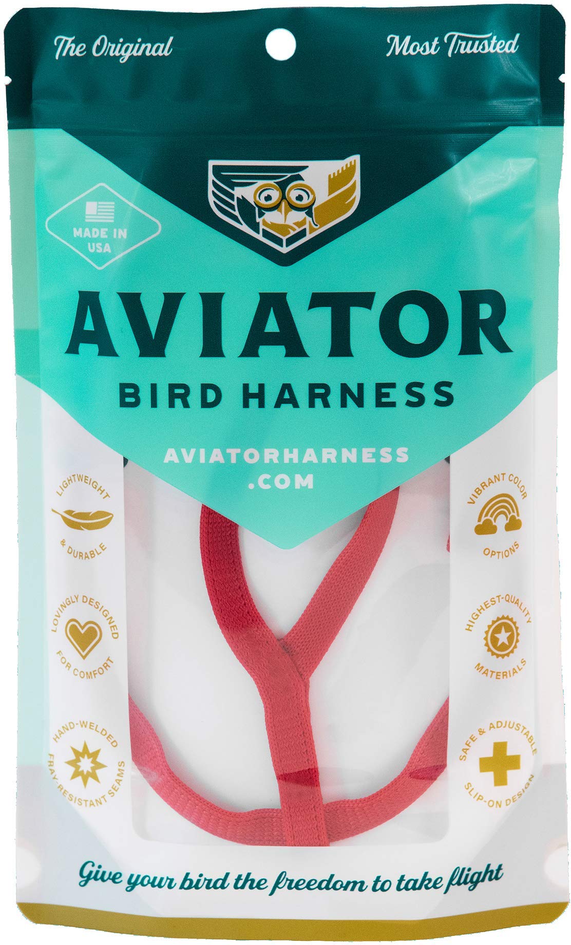 The Aviator Pet Bird Harness And Leash: X-Small Red