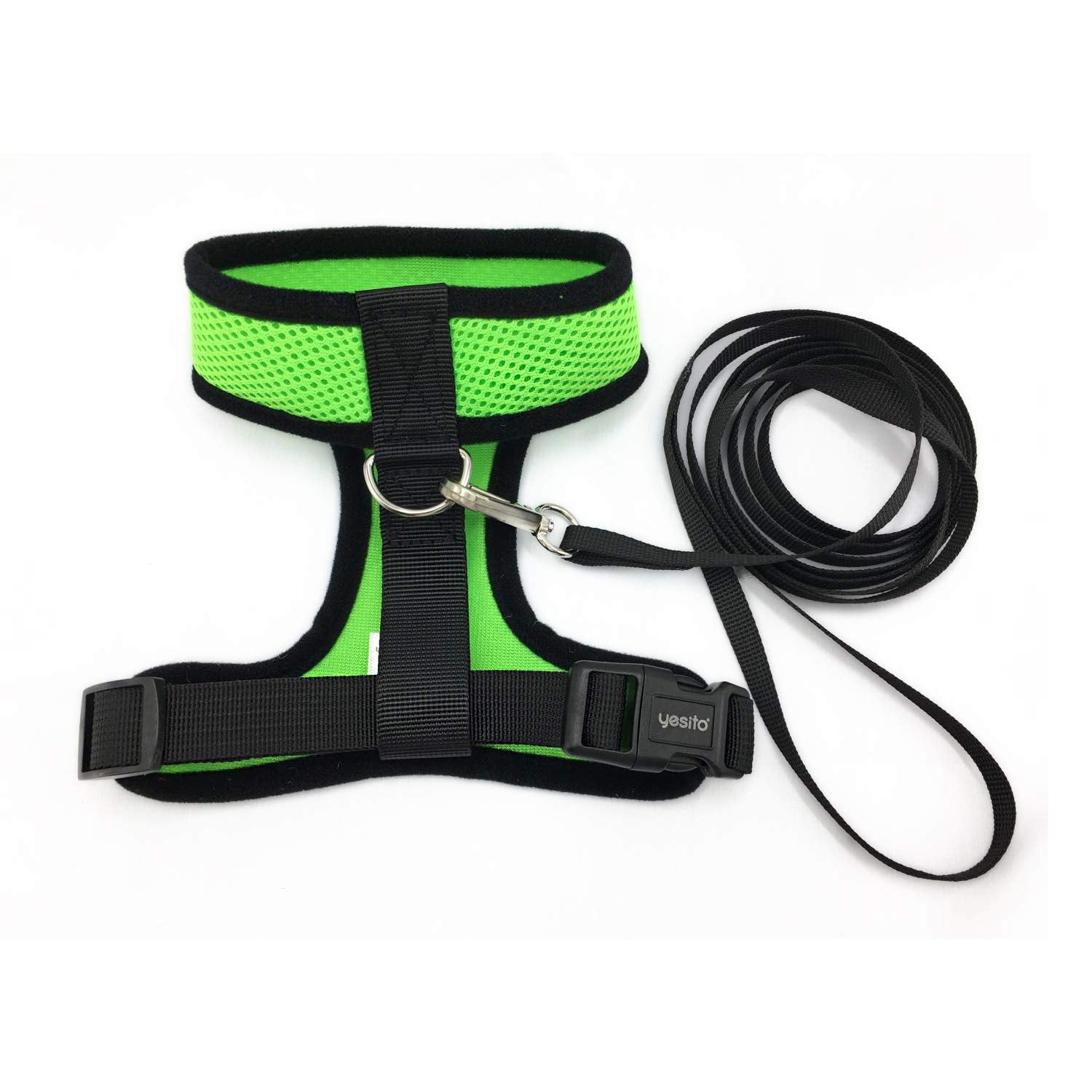 Yesito Chicken Harness Hen Size With 6-Foot Matching Belt - Adjustable, Elastic, Comfortable, Breathable, Large Size Suitable For Chicken, Duck Or Goose Suitable For Weight About 4.9-6.8 Pounds, Green