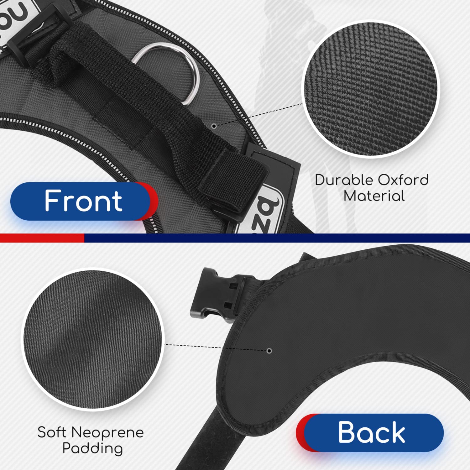 Nobleza Dog Vest Harness, Reflective No Pull Dog Harness with Handle and Soft Padding, Adjustable Easy On Grip Harness for Dogs