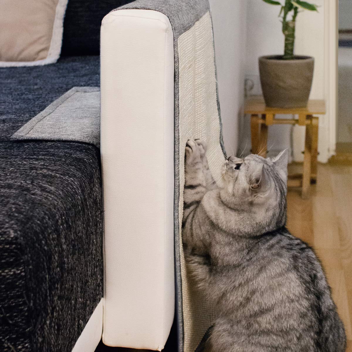 Navaris Cat Scratch Mat Sofa Protector - Natural Sisal Furniture Protector Scratching Pad For Cats - Scratch Carpet For Bed, Chair