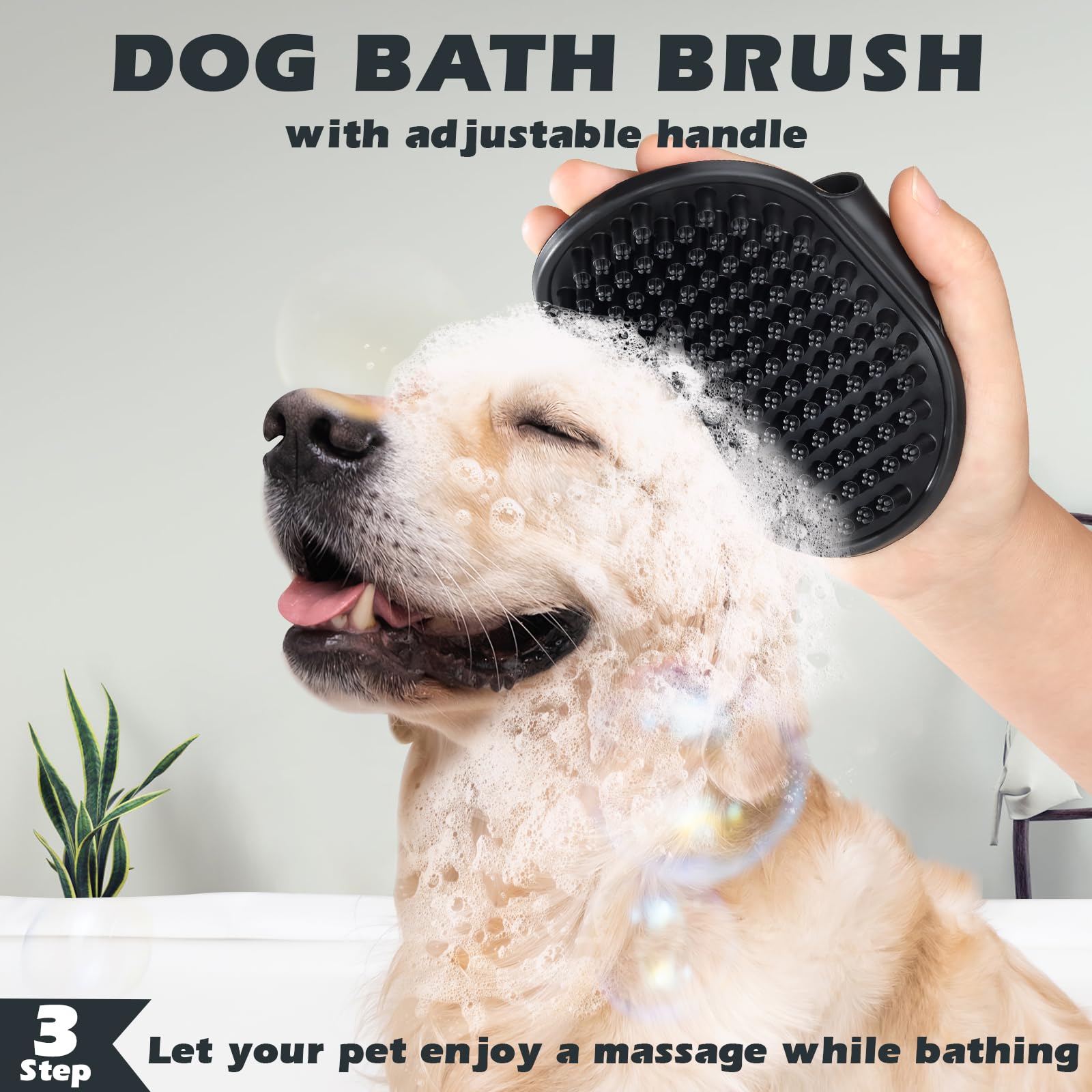 3PCS Self Cleaning Slicker Brush & Pet Grooming Rake & Bath Brush for Dogs,Cats and Horses | Double-Sided Dematting Comb & Skin
