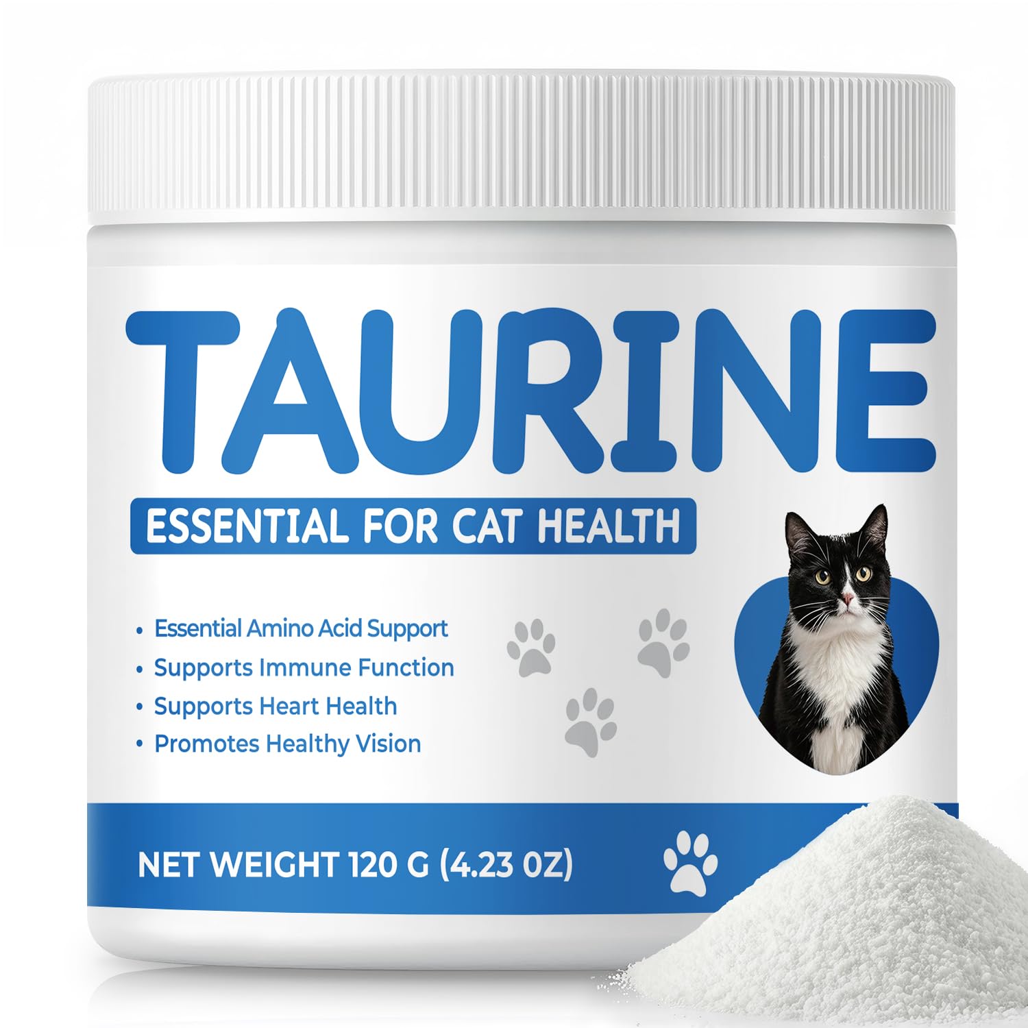 Homibabis Taurine Powder Supplement for Cats, Daily Amino Acid Support for Heart Function, Vision & Feline Metabolism, Cat Suppl