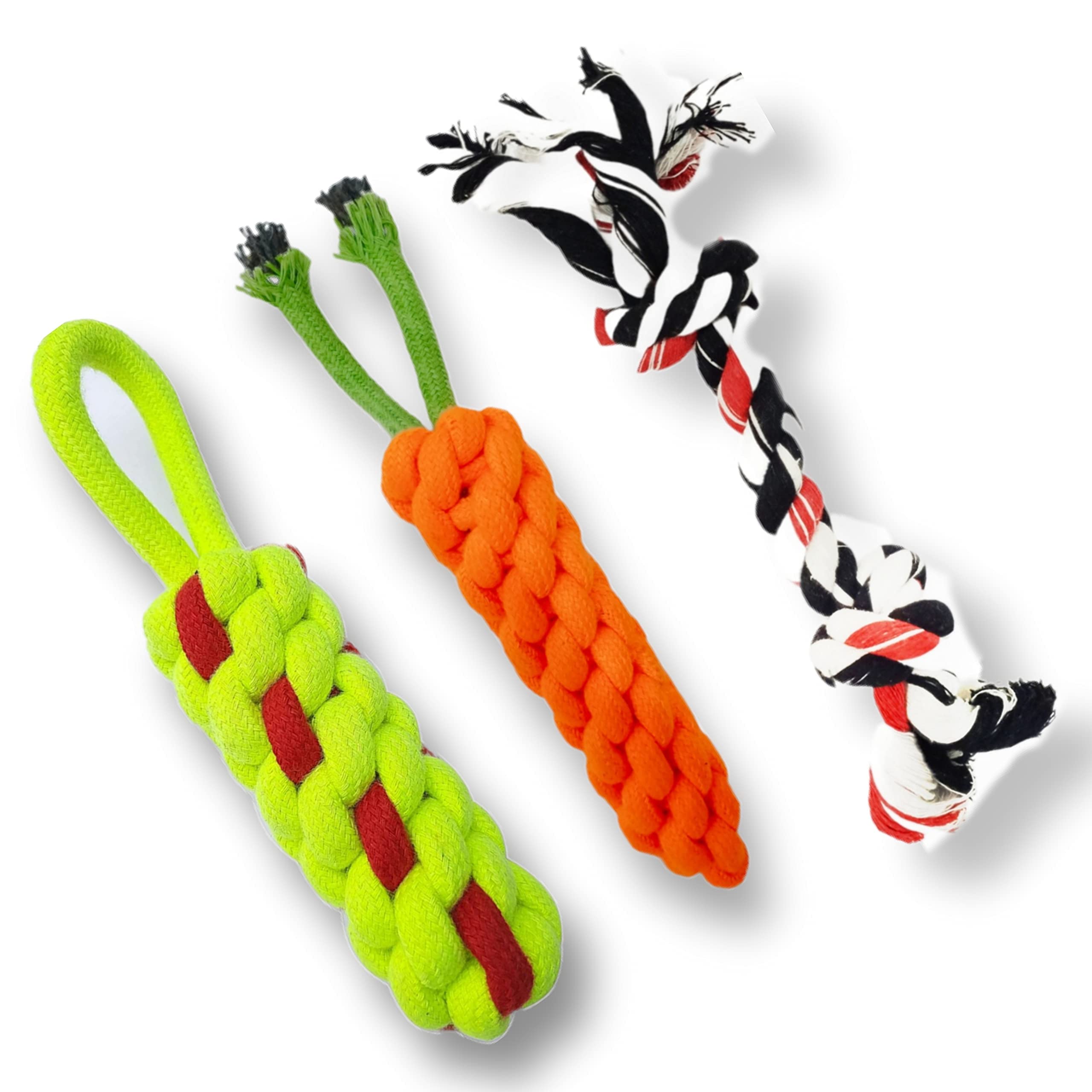 Dog Trust Dog Toy For Puppy | Play Chew Toy For Dog | Combo Of 3| Teething Cleaning Chewing Biting Knotted Chew Toys For Small P