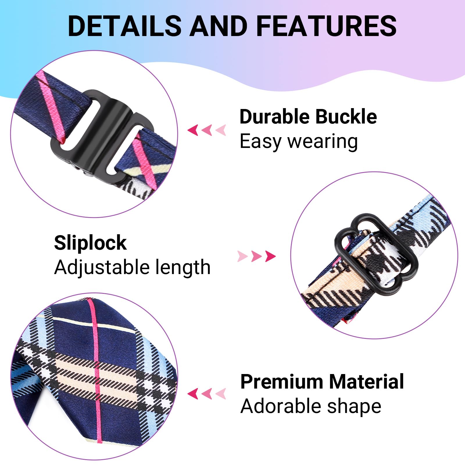 Segarty Adjustable 50 Pcs Dog Ties Neckties, Dog Neck Ties And Bows For Medium Large Pets Festival Formal Bulk Pet Bowties Colla