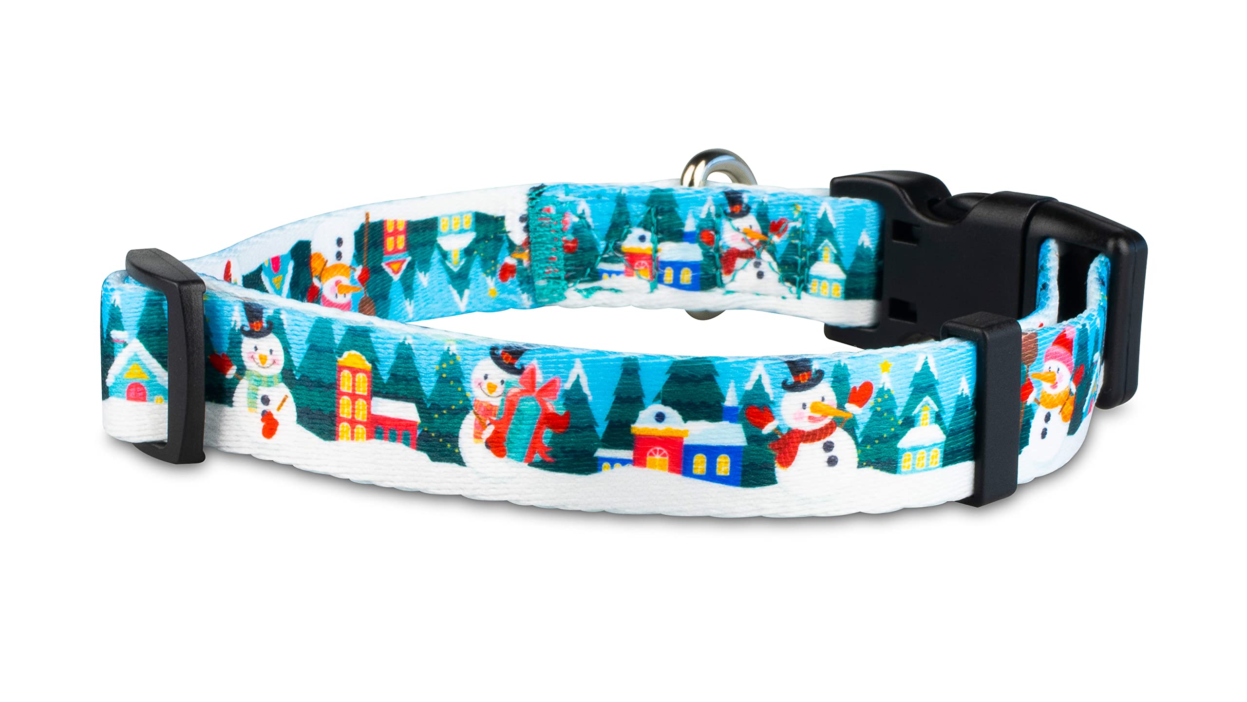 Limeloot Christmas Dog Collar, Adjustable Holiday Dog Collar In Small, Medium, And Large, Winter Collar For Boy And Girl Dogs, Snowman, Medium