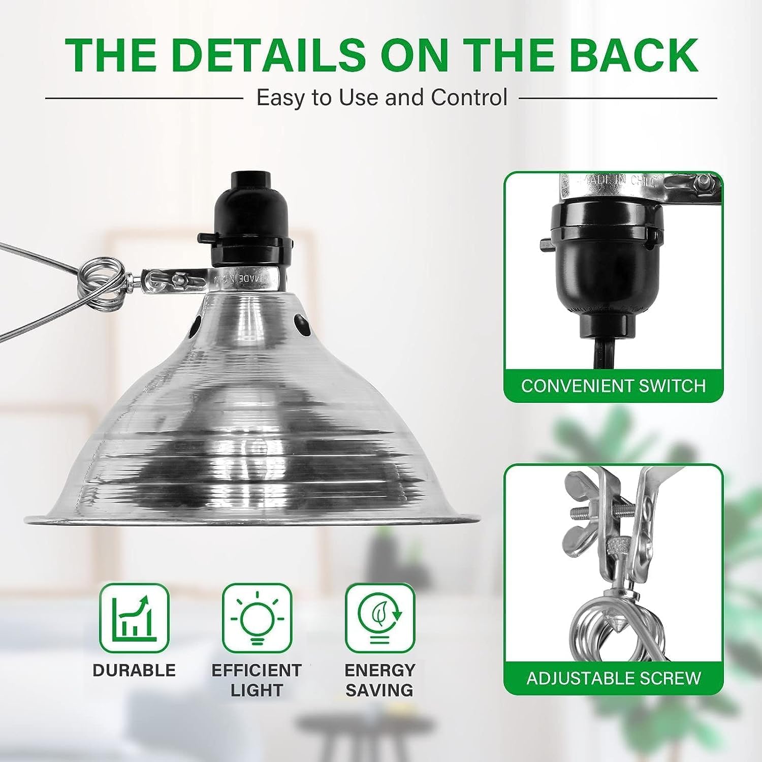 Simple Deluxe Clamp Lamp Light With 8.5 Inch Aluminum Reflector Up To 150 Watt E26 (No Bulb Included) 6 Feet 18/2 Spt-2 Cord, 2-