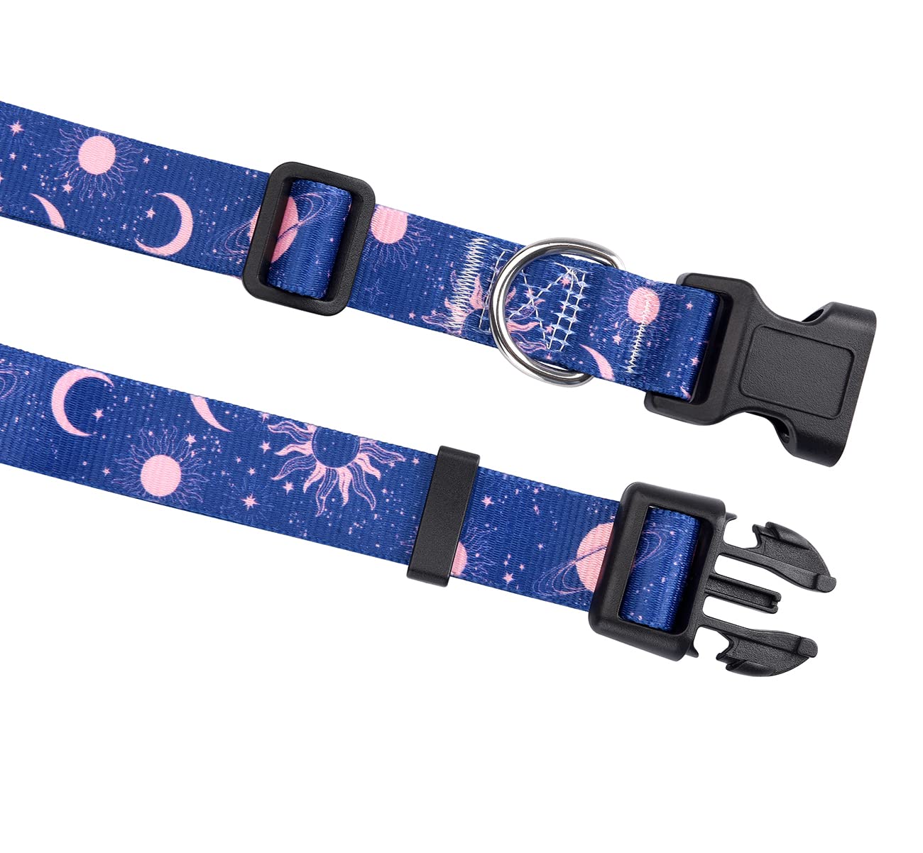 Hqyddmi Dog Collar & Leash Set For Large Dogs, Soft Comfy Pet Collar - Universe Pattern For Boys & Girls Puppies To Adults