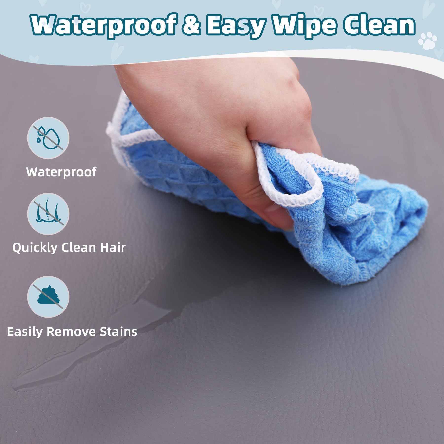 WAYIMPRESS Dog Crate Pad Mat, Waterproof Kennel Cage Mat, Cooling Pet Bed for Medium Large Dogs, Outdoor Pet Bed with High Resil
