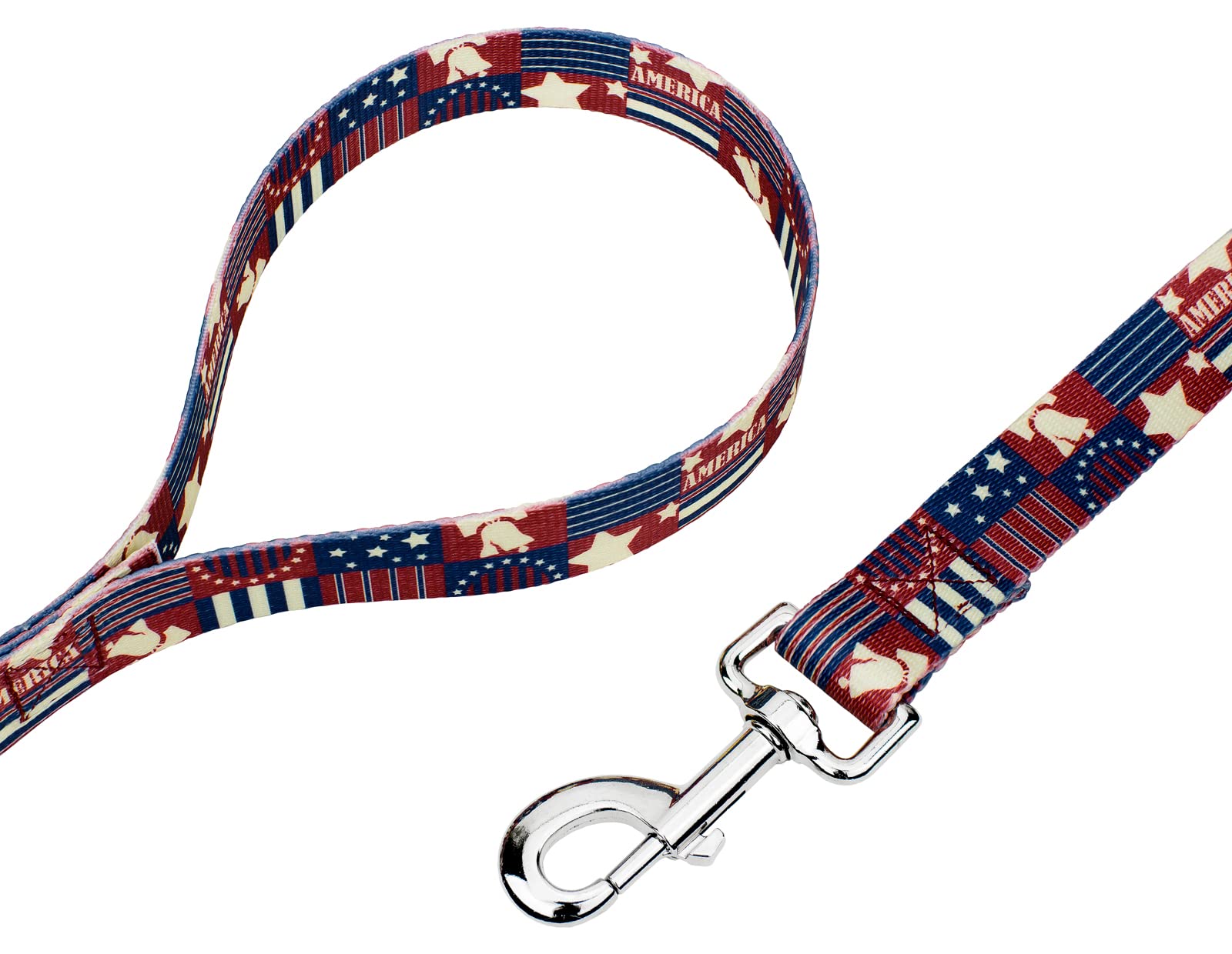 Country Brook Petz - Spirit of 76 Dog Leash - American Pride Collection Featuring Patriotic Designs (6 Foot, 1 Inch Wide)