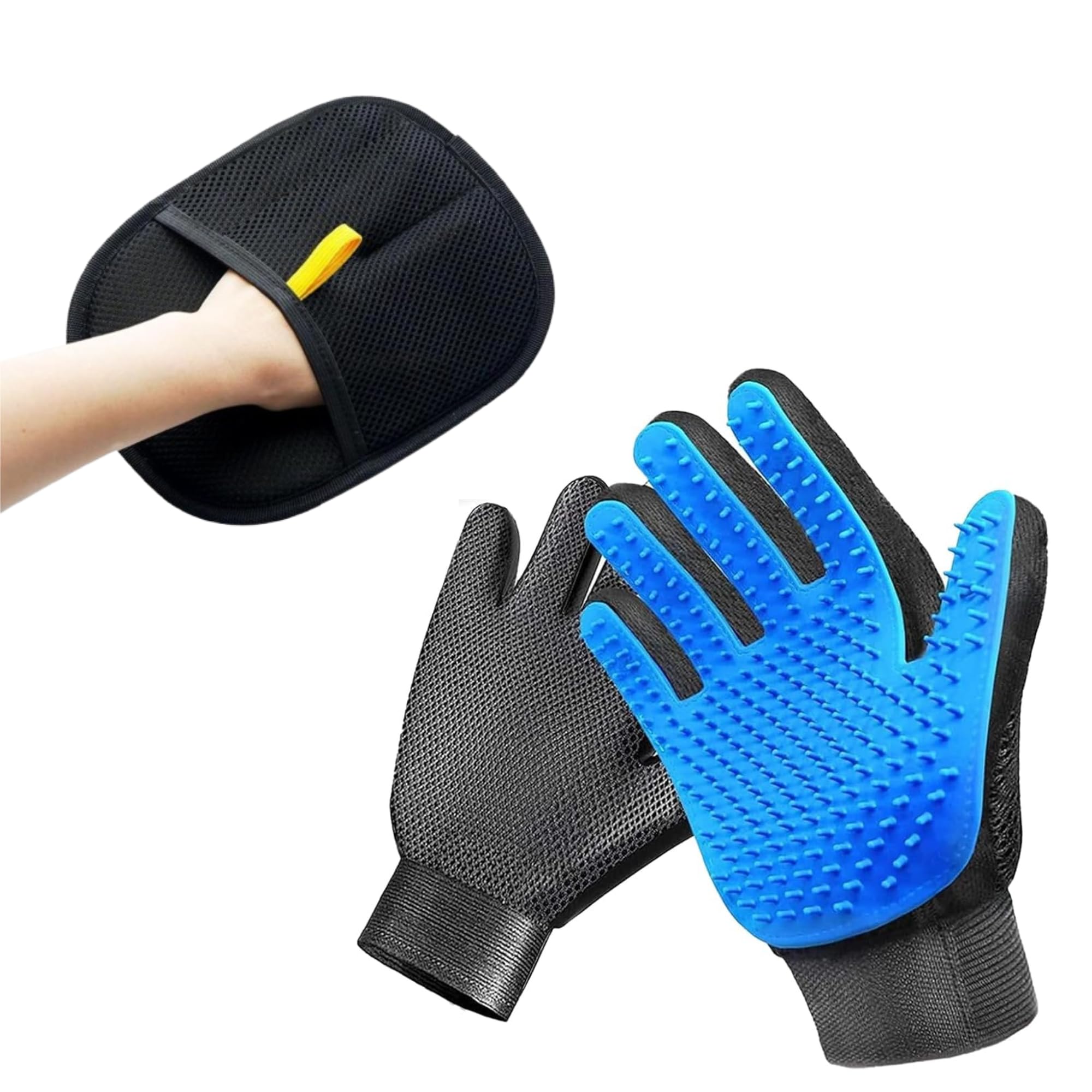 Psk Pet Mart 2 In 1 Pet Grooming Glove And Fabric Hair Remover, Shedding Cleaning Grooming Tool, Reusable Silicone Massage Brush
