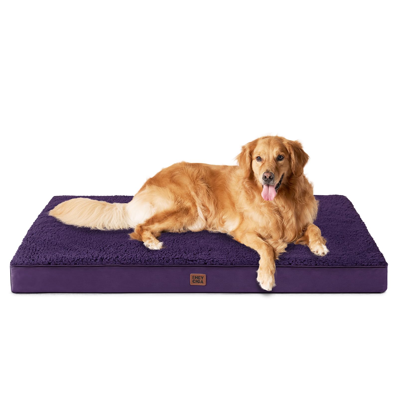 EHEYCIGA Orthopedic XL Dog Beds for Extra Large Dogs with Removable Washable Cover, Purple, 44x32