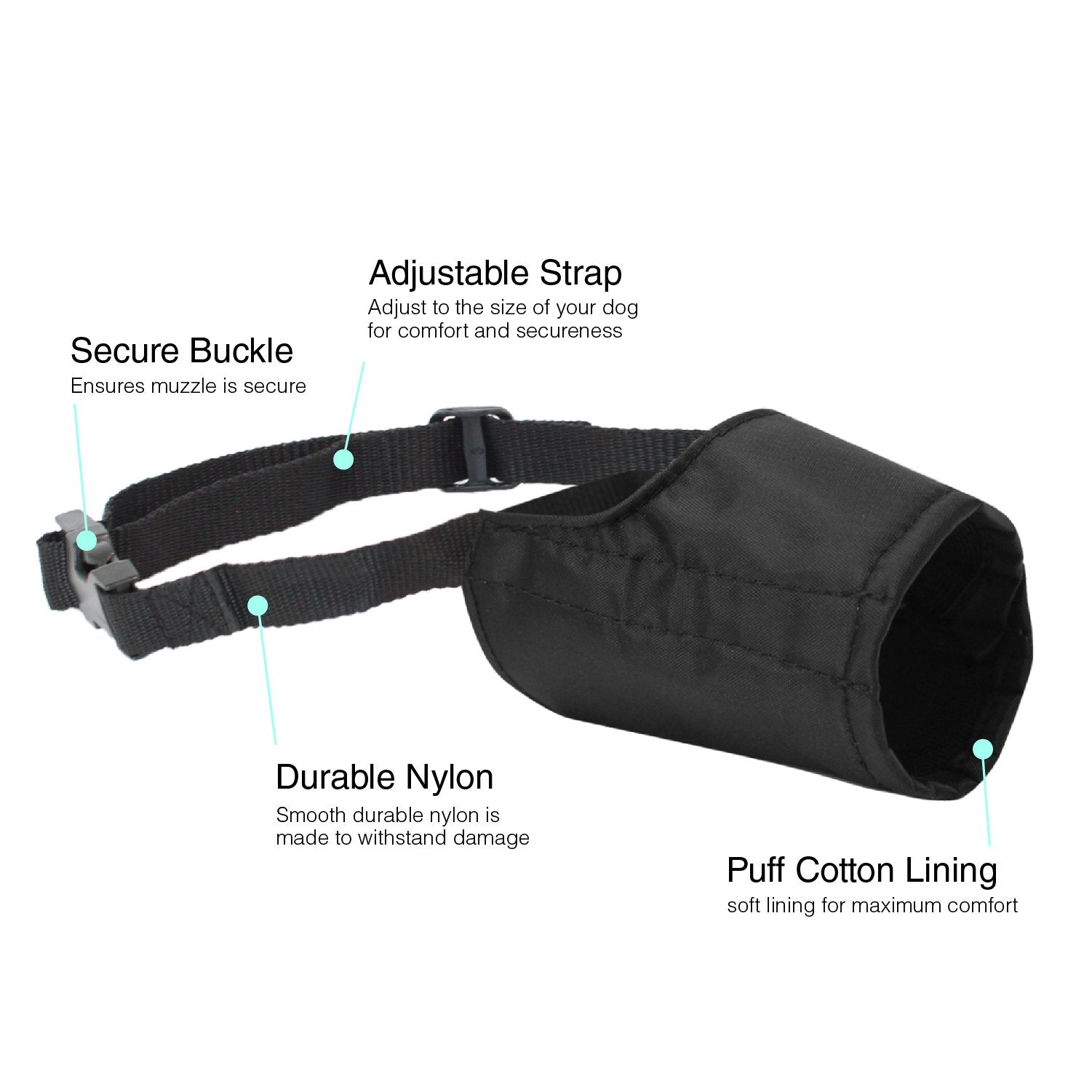 Downtown Pet Supply - Quick-Fit Dog Muzzle For Grooming - Pet Care & Dog Grooming Supplies - Soft Nylon Muzzle With Safety Buckle - Size 0 - Muzzle For Small Dog