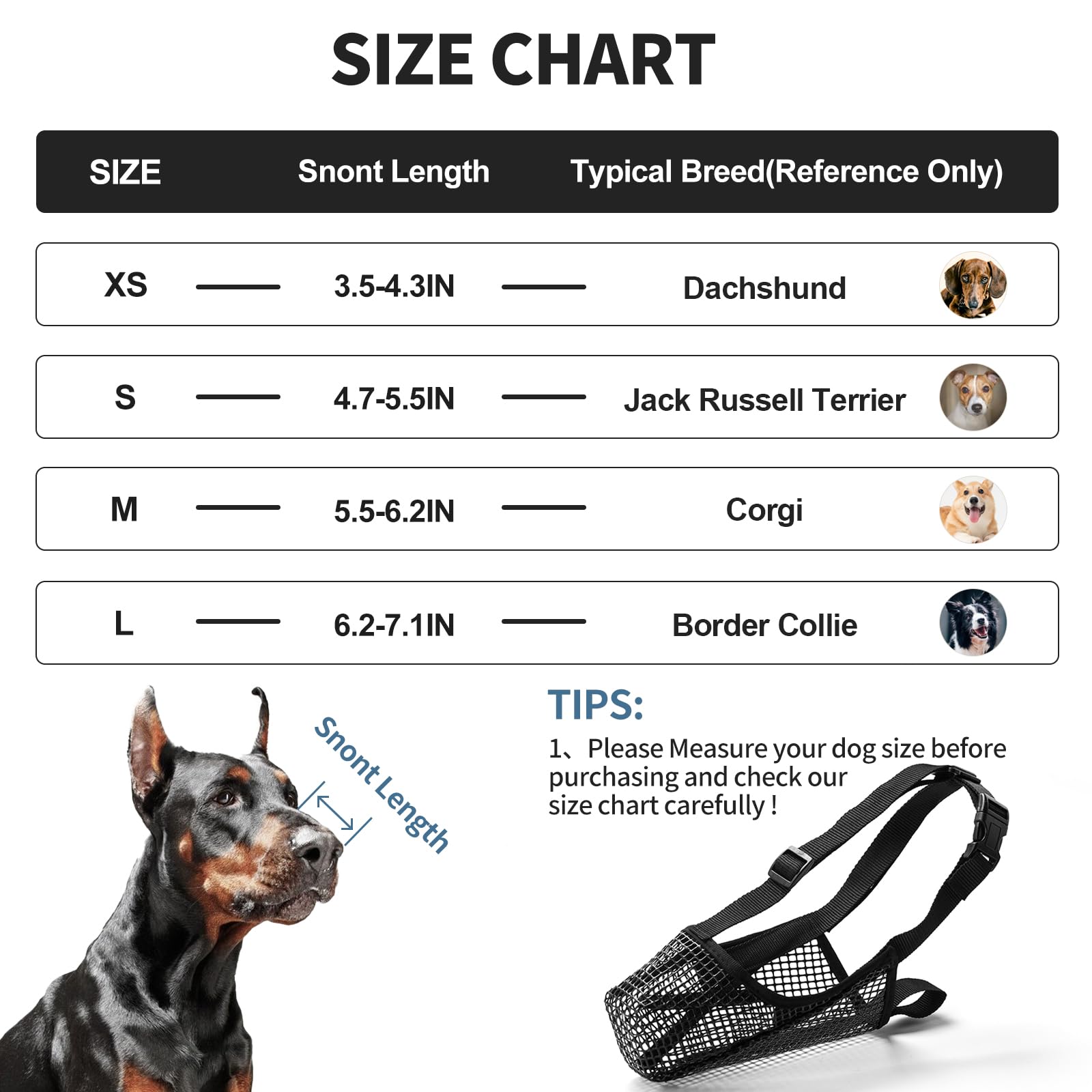 Dog Muzzle With Breathable Mesh For Small Medium Large Breeds - Allows Panting And Drinking, Won'T Rub Nose(L,Black)