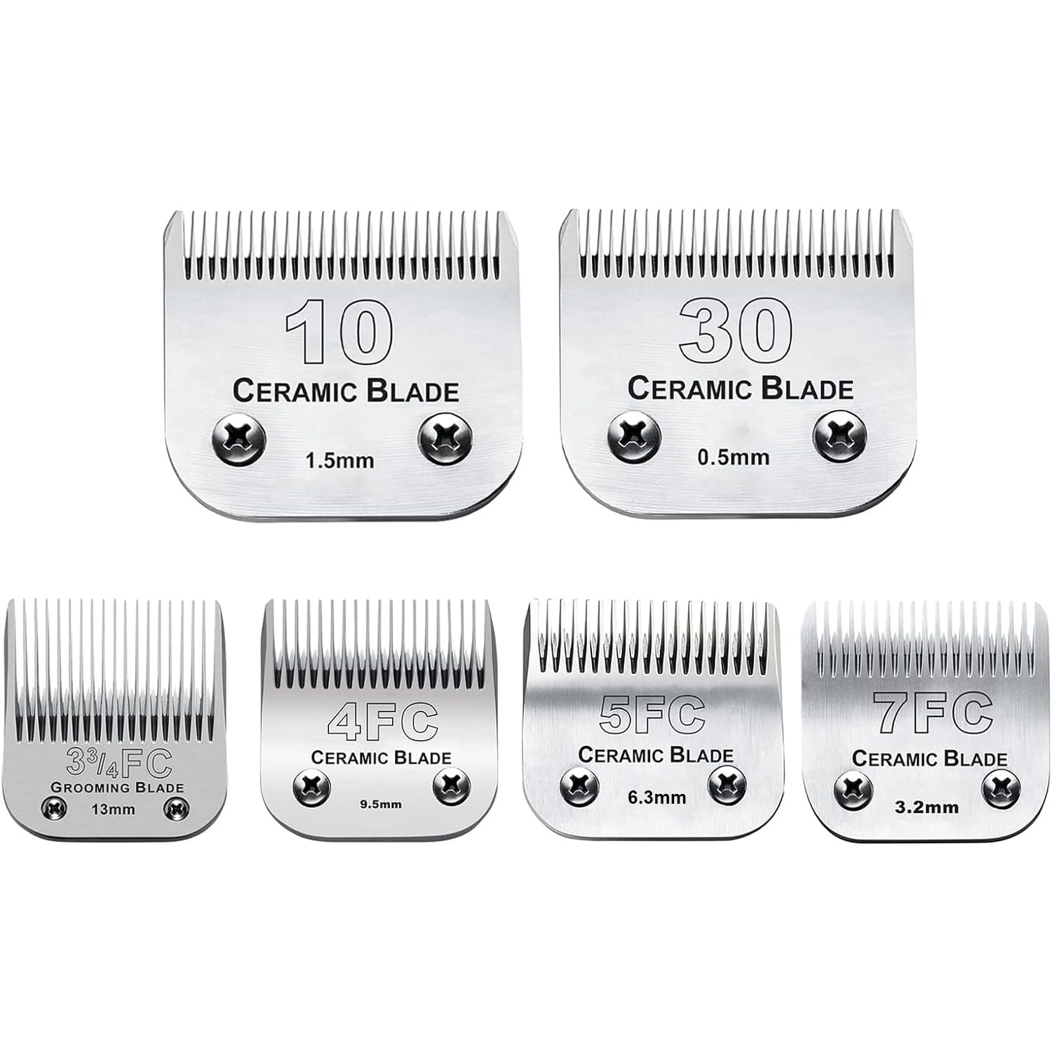 6Pack 10Blades Dog Grooming Replacement Blades Compatible With Andis Pet Clipper/Oster A5/Wahl Km Series Dog Clipper,Ceramic Bla
