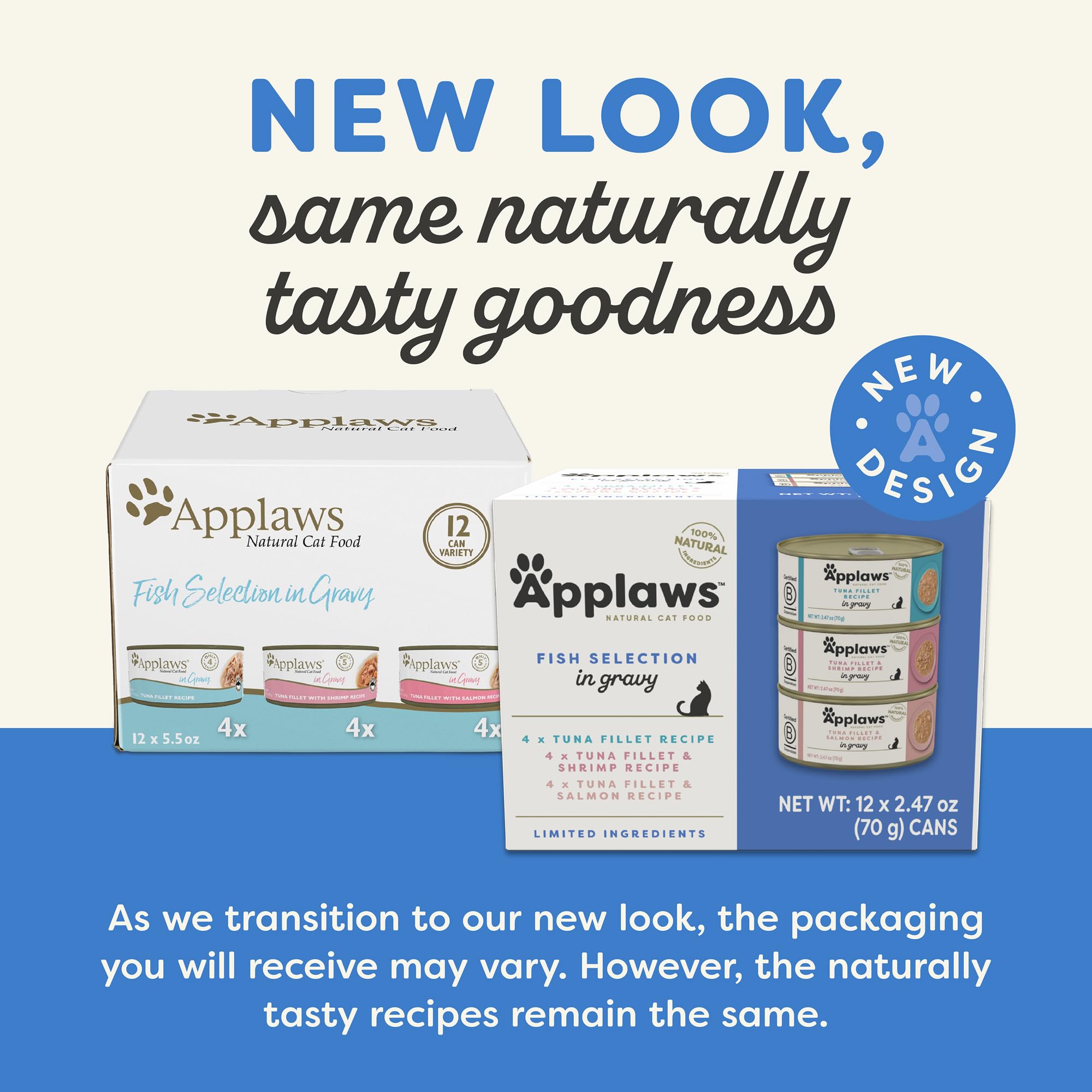 Applaws Natural Wet Cat Food in Gravy, Limited and Natural Ingredients, High Protein with No Artificial Additives, Fish Selectio