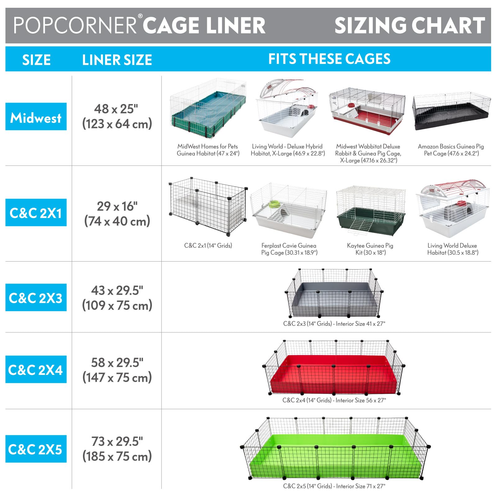Paw Inspired Popcorner Guinea Pig Cage Liners | Washable Fleece Bedding Or Pet Bed Mat For Small Animals | Super Absorbent Pee Pad With Reinforced Corners And Waterproof Bottom (C&C 2X4, Tan)