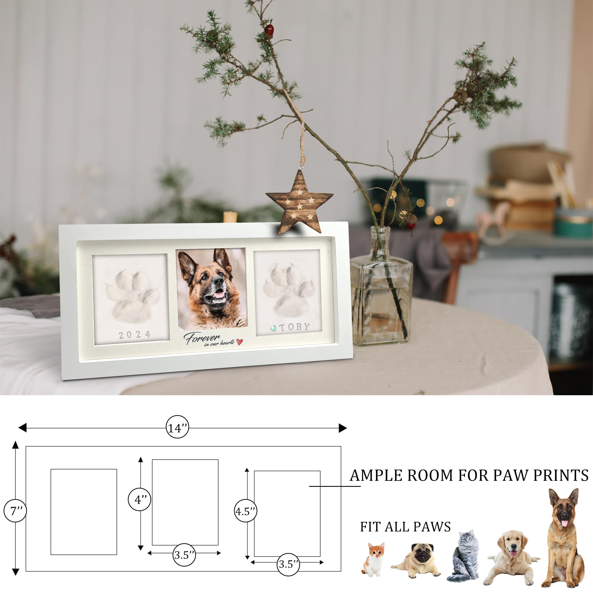 Mypawlets Paw Print Kit For Dog Cat,Pet Paw Print Impression Kit With Customization Tools,Pawprint Keepsake,Soft&Uncrackable Paw