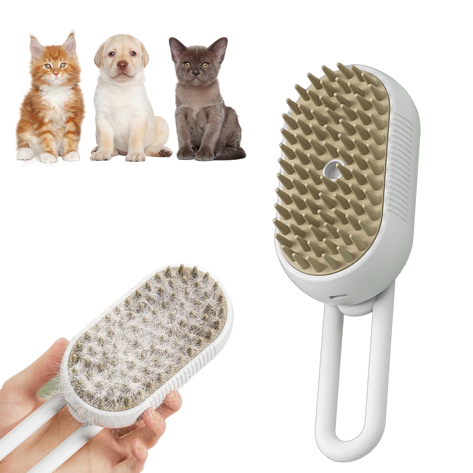 Cat Steam Brush For Shedding, 4 In 1 Rechargeable Steam Brush For Cats And Dogs, Spritz Defur Comb For Cats, Anti-Static, Massag