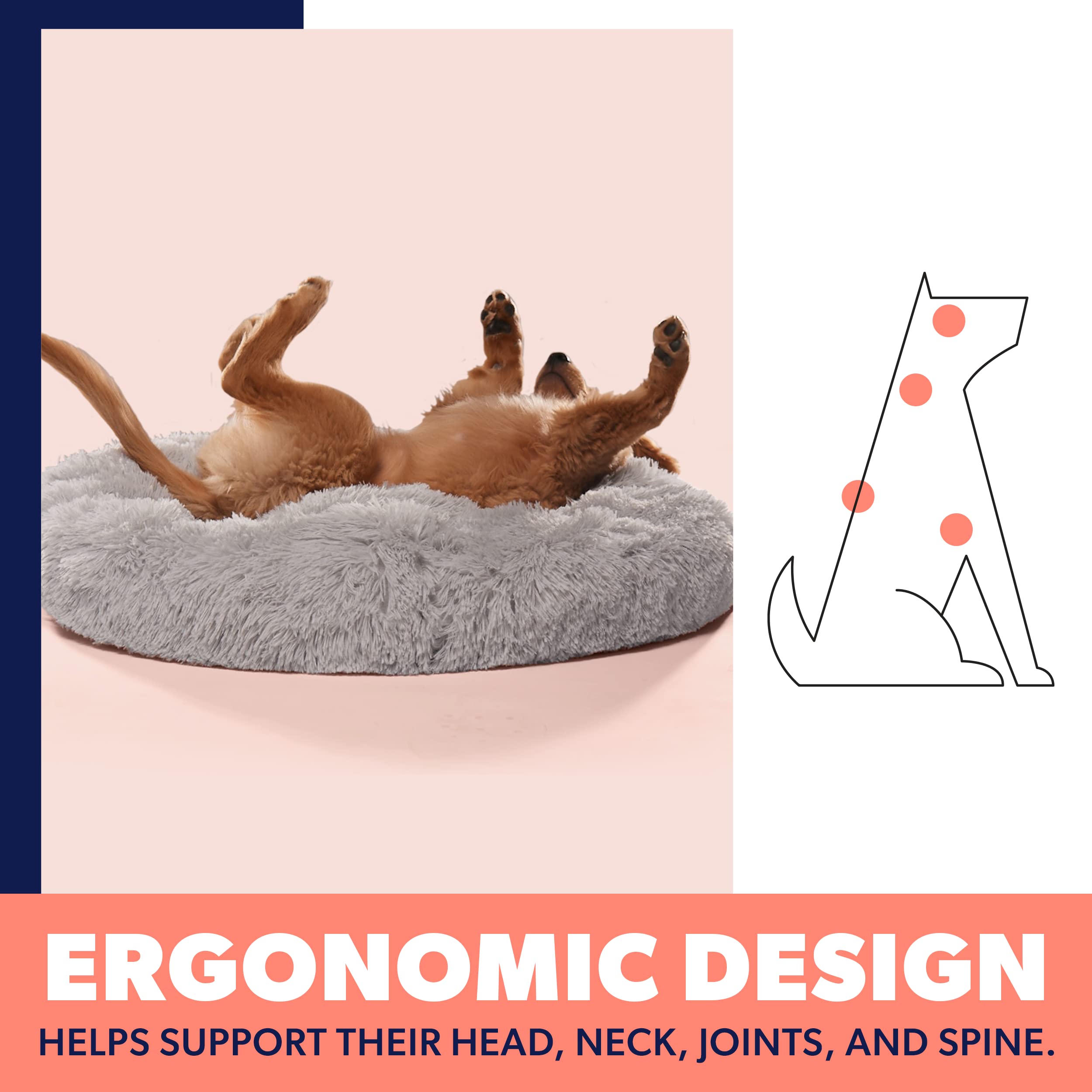 Active Pets Large Dog Bed, Calming Orthopedic Pet Bedding For Anxiety Relief, Joint Support & Comfort, Washable Dog Furniture, M