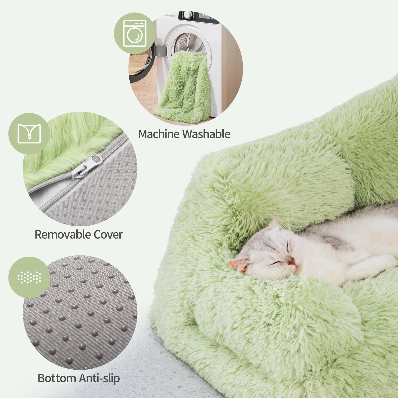 Mewoo Dog Couch, Small Dog Bed With Removable Washable Cover, Cute Cat Couch For Pets, Cat Beds For Indoor Cats With Anti-Slip B