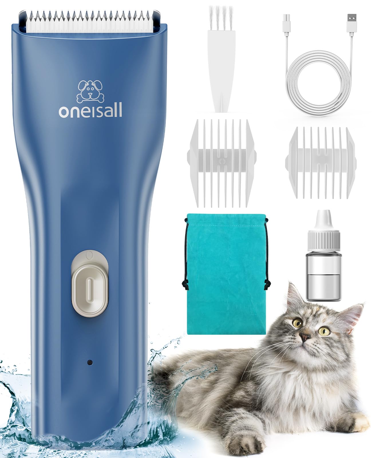 Oneisall Pet Clipper For Cat Matted Hair, Pet Shaver For Cats Quiet Pet Hair Clippers Cordless Cat Clippers For Matted Hair Cat Clippers For Long Hair