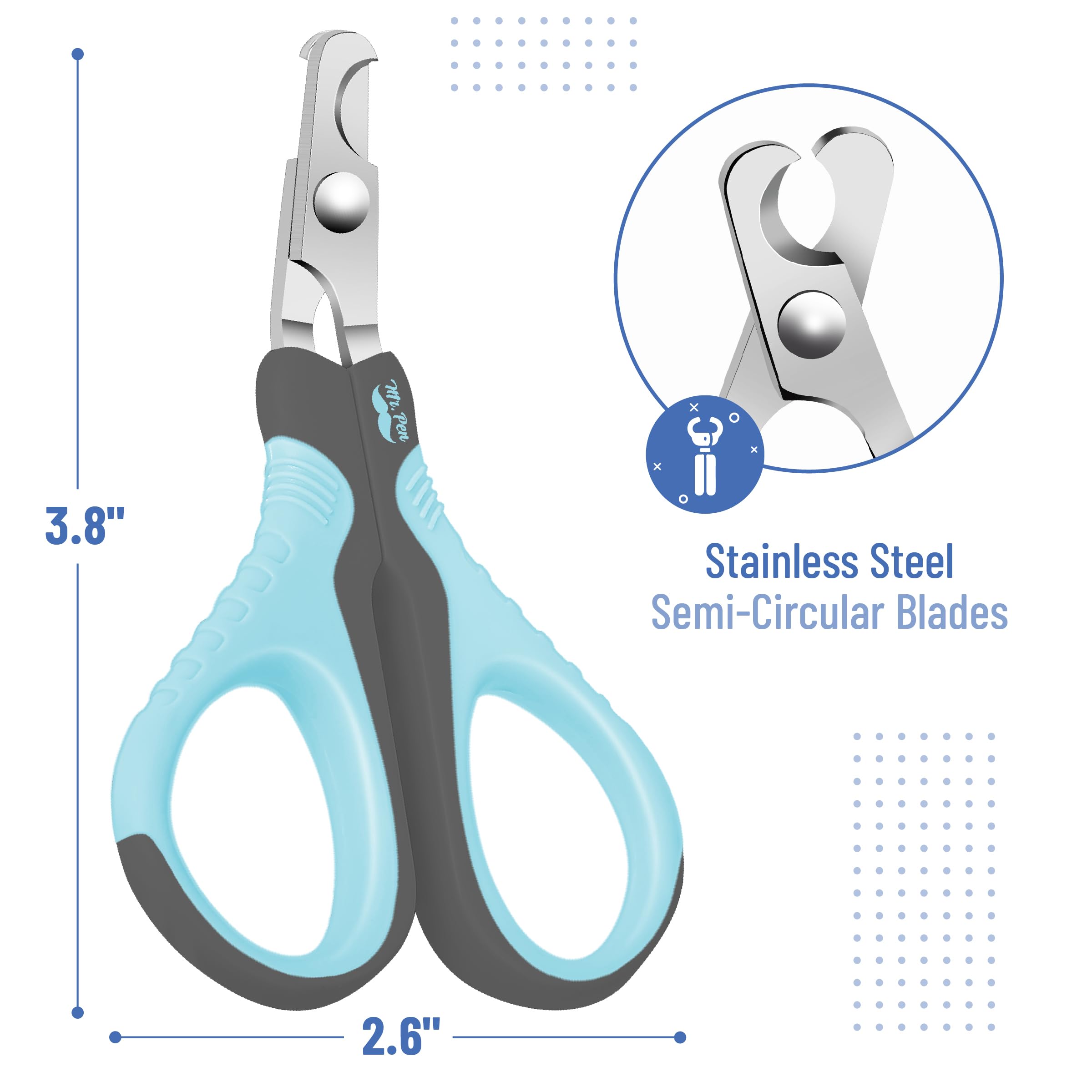 Mr. Pen- Cat Nail Clipper, Sky Blue & Dark Gray Cat Nail Trimmer, Cat Nail Clippers, Cat Claw Clippers, Cat Clippers For Nails, Pet Nail Clippers, Kitten Nail Clipper, Small Dog Nail Clipper
