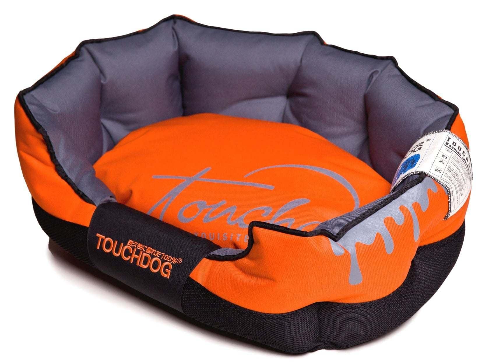 Touchdog Performancemax Sporty Comfort Cushioned Reflective Waterresistant Fashion Pet Dog Bed Mat, Medium, Sunkist Orange, 