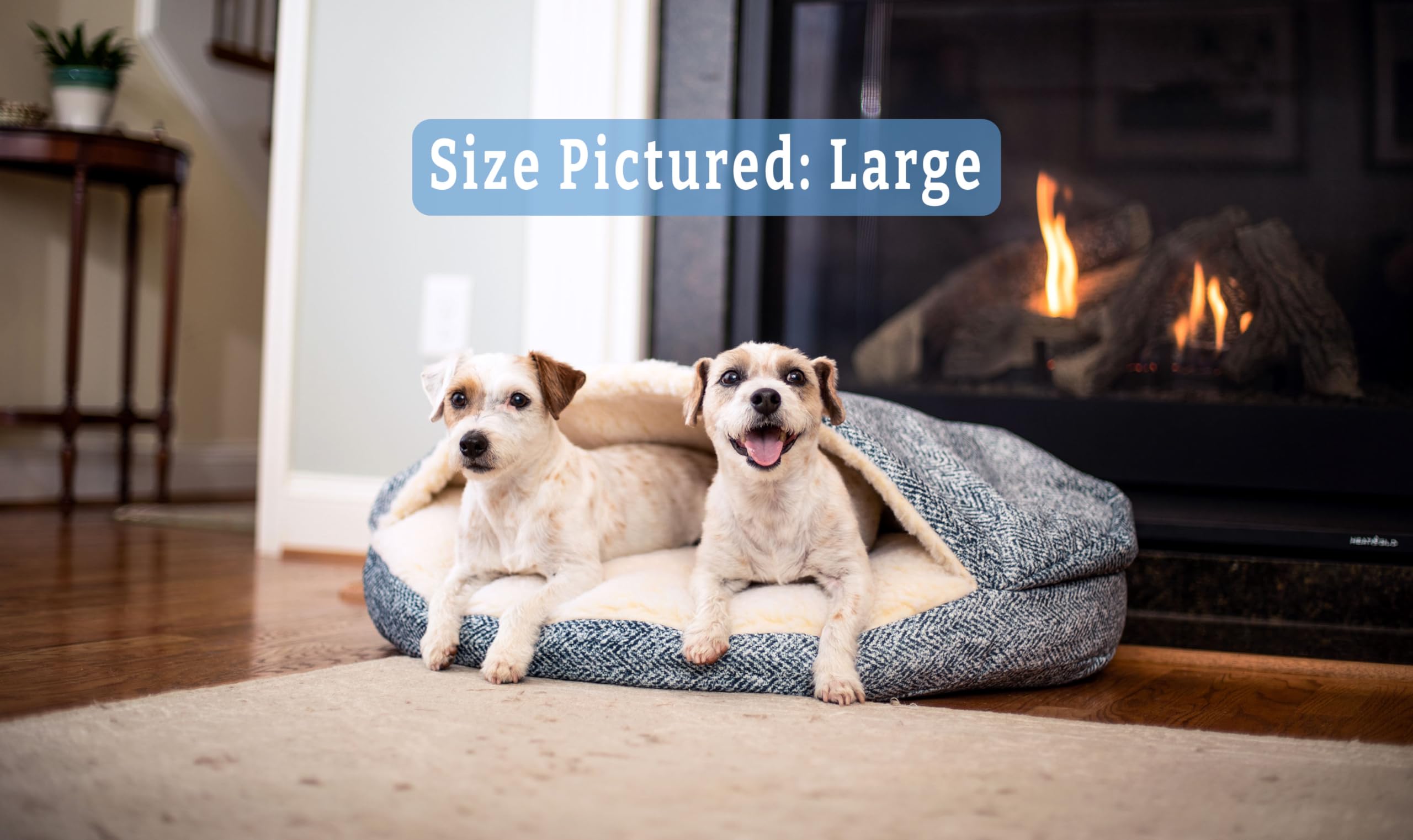 Snoozer Luxury Microsuede Cozy Cave Pet Bed, Show Dog Collection, Large, Palmer Indigo