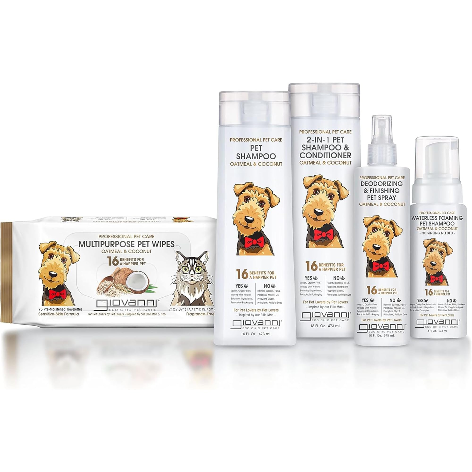 Giovanni Professional Pet Deodorizing & Finishing Pet Spray - Oatmeal & Coconut Helps Neutralizes Odors, Silkens, Freshens Fur - 10 Oz