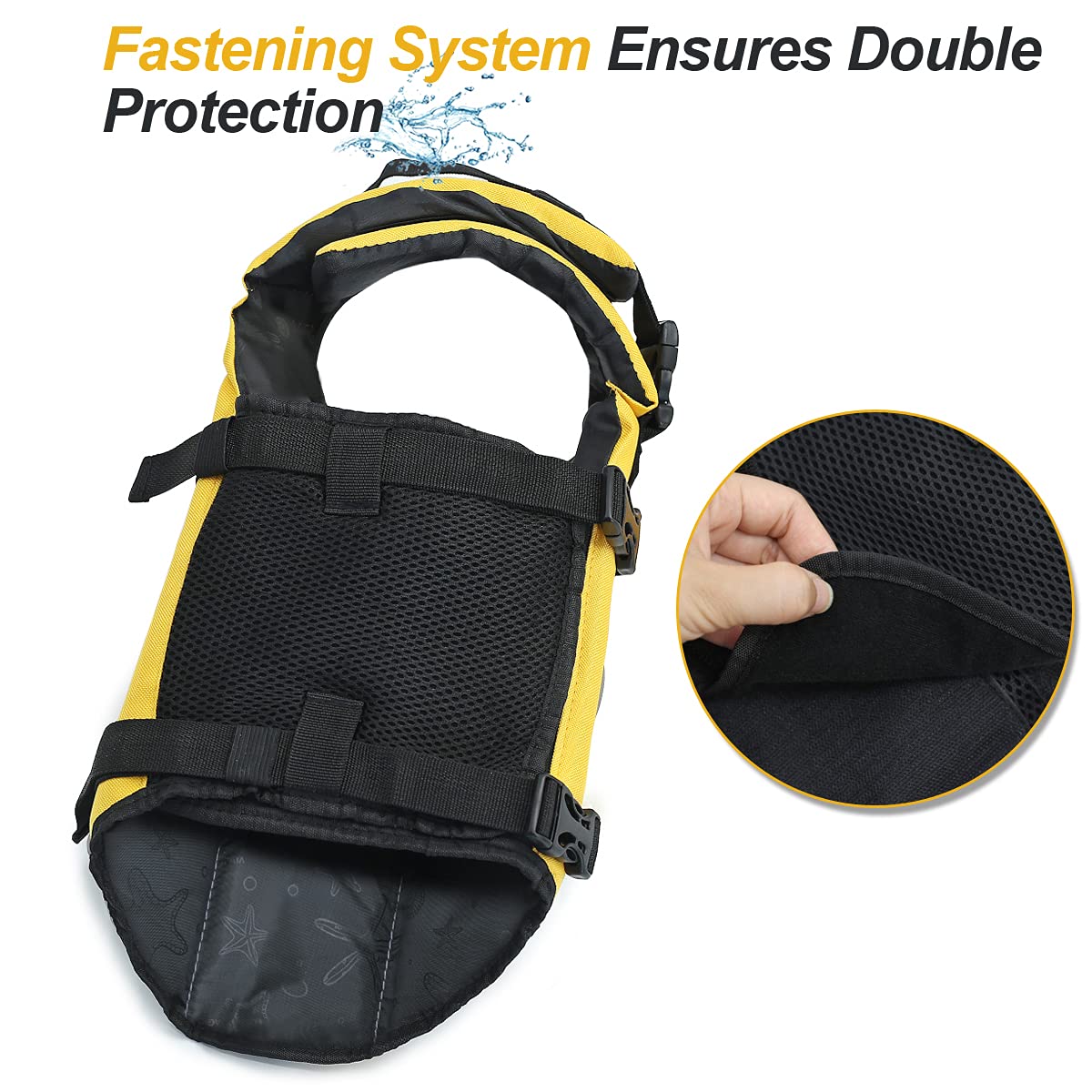 Vivaglory Ripstop Dog Life Jacket For Small Medium Large Dogs Boating, Dog Swimming Vest With Enhanced Buoyancy & Visibility, Ye
