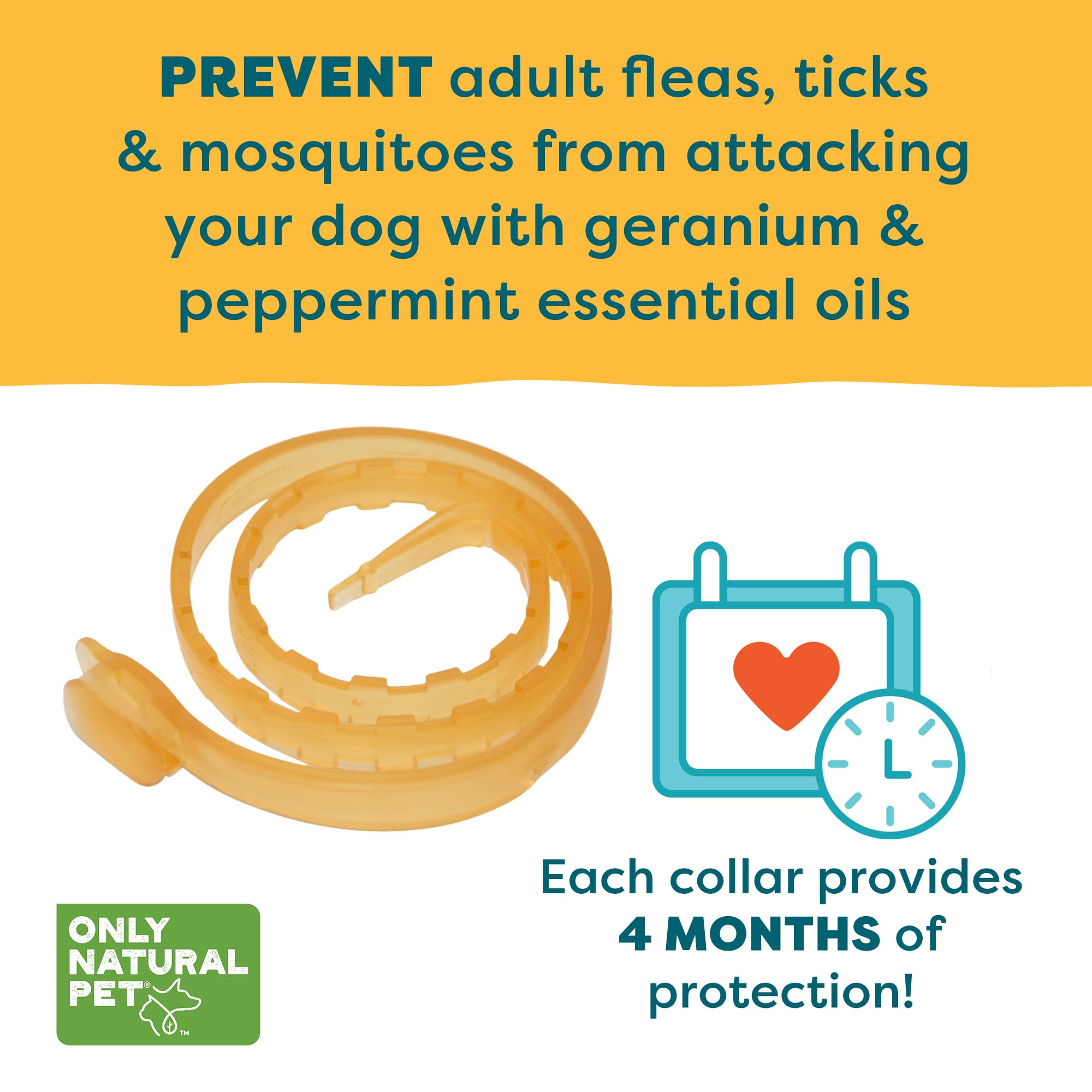Only Natural Pet EasyDefense Flea & Tick Dog Collar - Canine Flea Control Collars - One Size Fits All - Pet Care That Protects u