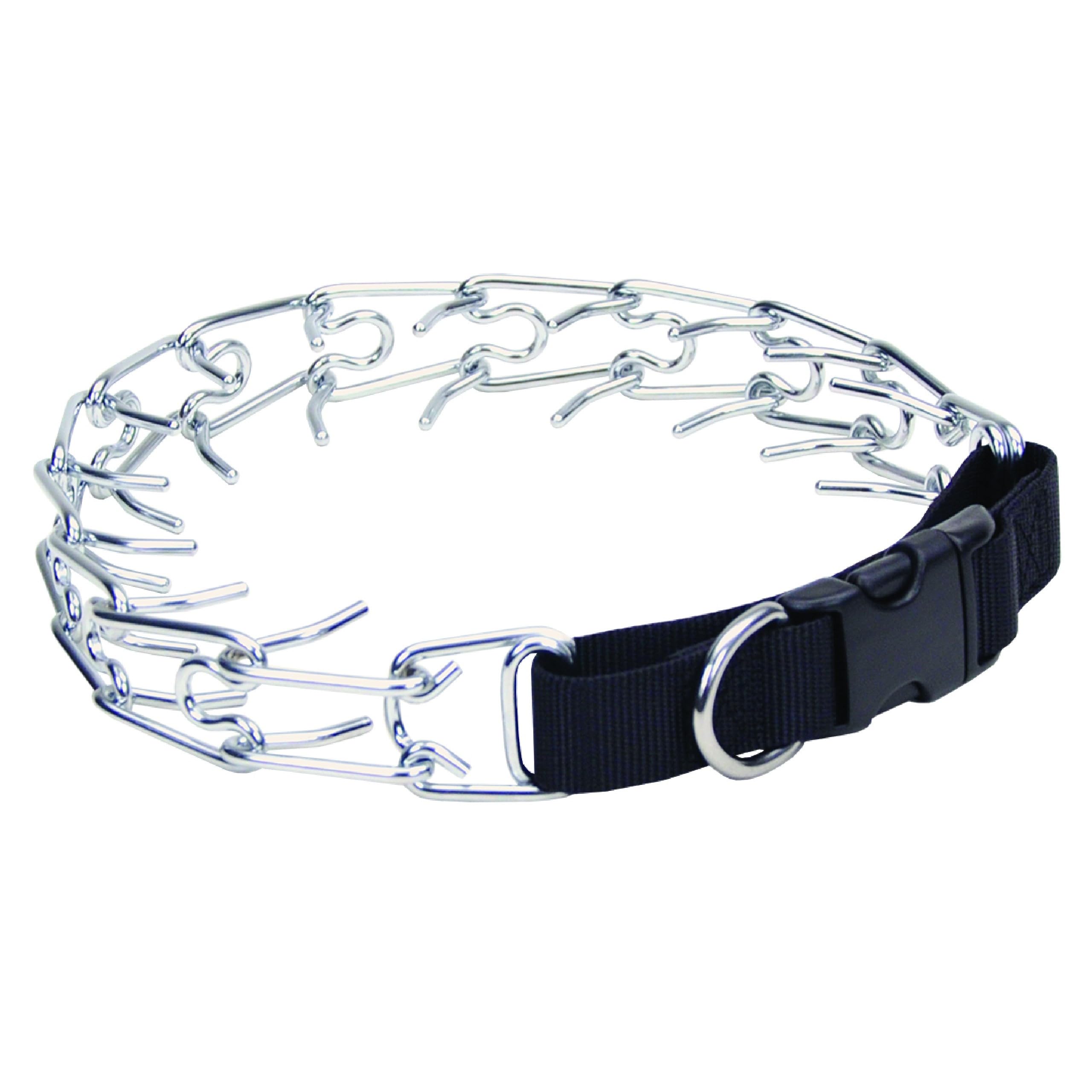 Coastal Pet Titan Easy-On Dog Prong Training Collar With Buckle - Training Collar For Dogs - Durable Metal Dog Collar - Training Collar With Side Release Buckle - Black, 3.3 Mm X 20'.