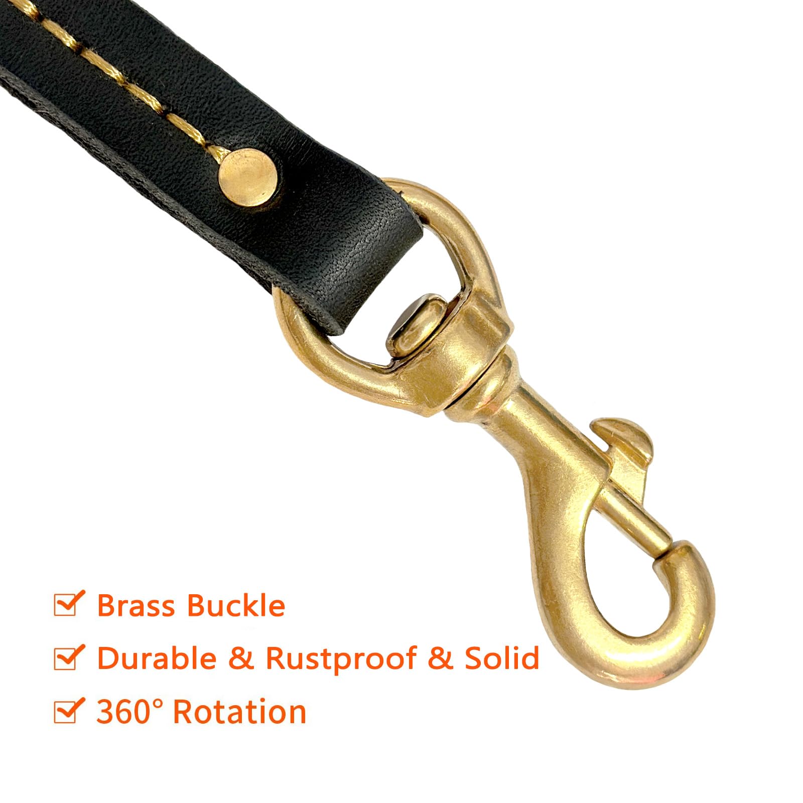 Guiding Star Leather Dog Leash 6Ft, Dog Leashes For Large Dogs Heavy Duty, Soft Handmade Leather Training Leash For Large & Medi