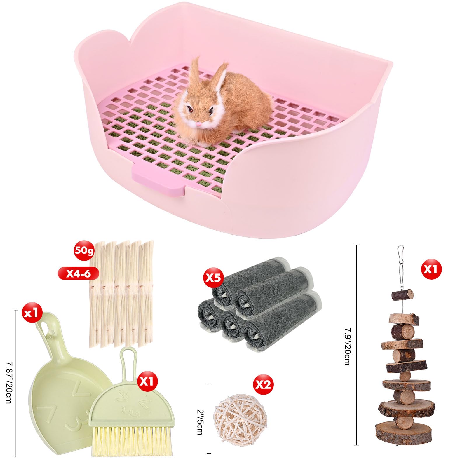 RUBYHOME Large Bunny Litter Box (15.5 x 11.1 x 6.2) Small Animal Litter Pet Toilet Potty Trainer Corner Litter Bedding Box Pet P