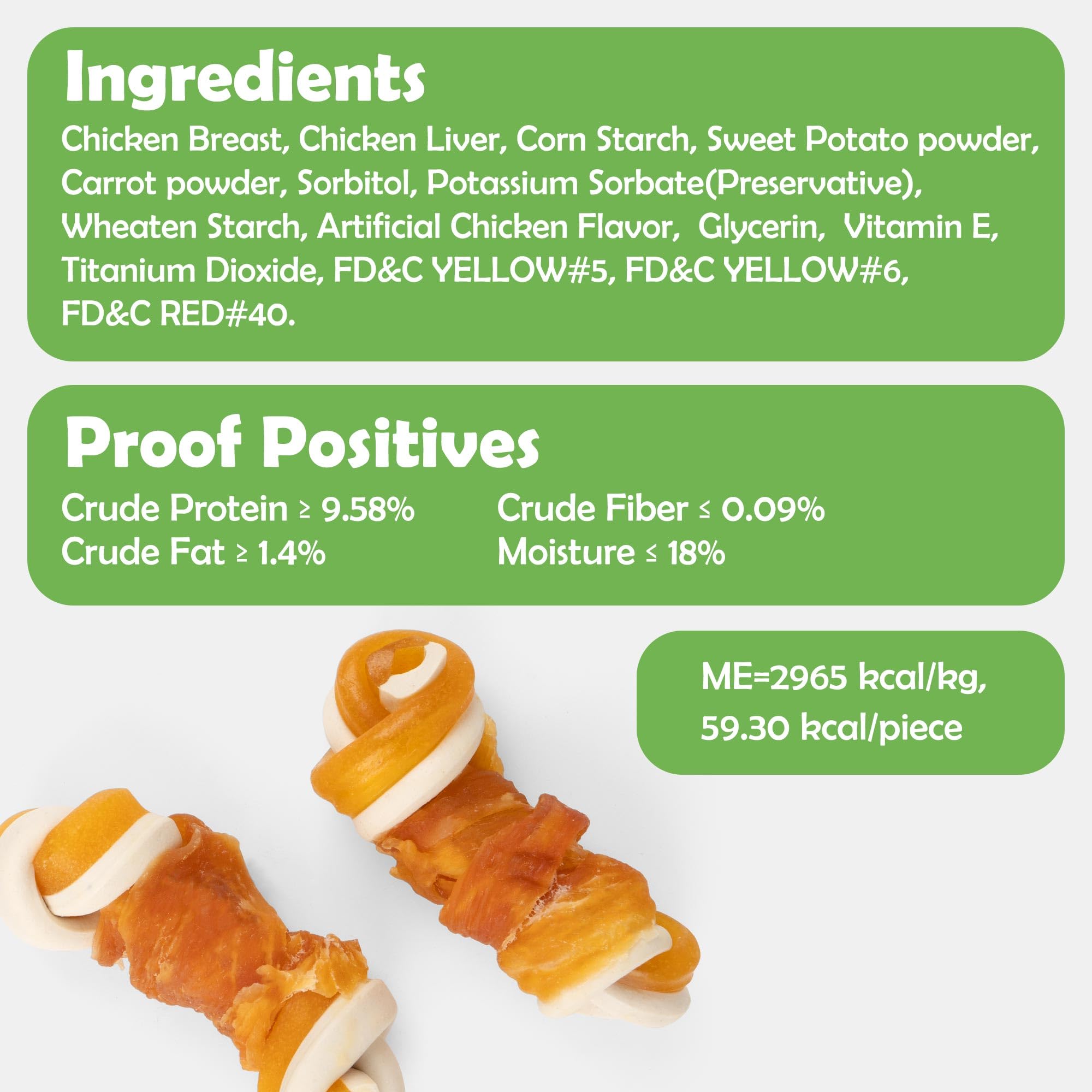 MON2SUN 2.5  Rawhide Free Dog Treats with Mixed Vegetables, Chicken Wrapped Mini Knot Bones for Small Dogs, Healthy Snacks for B