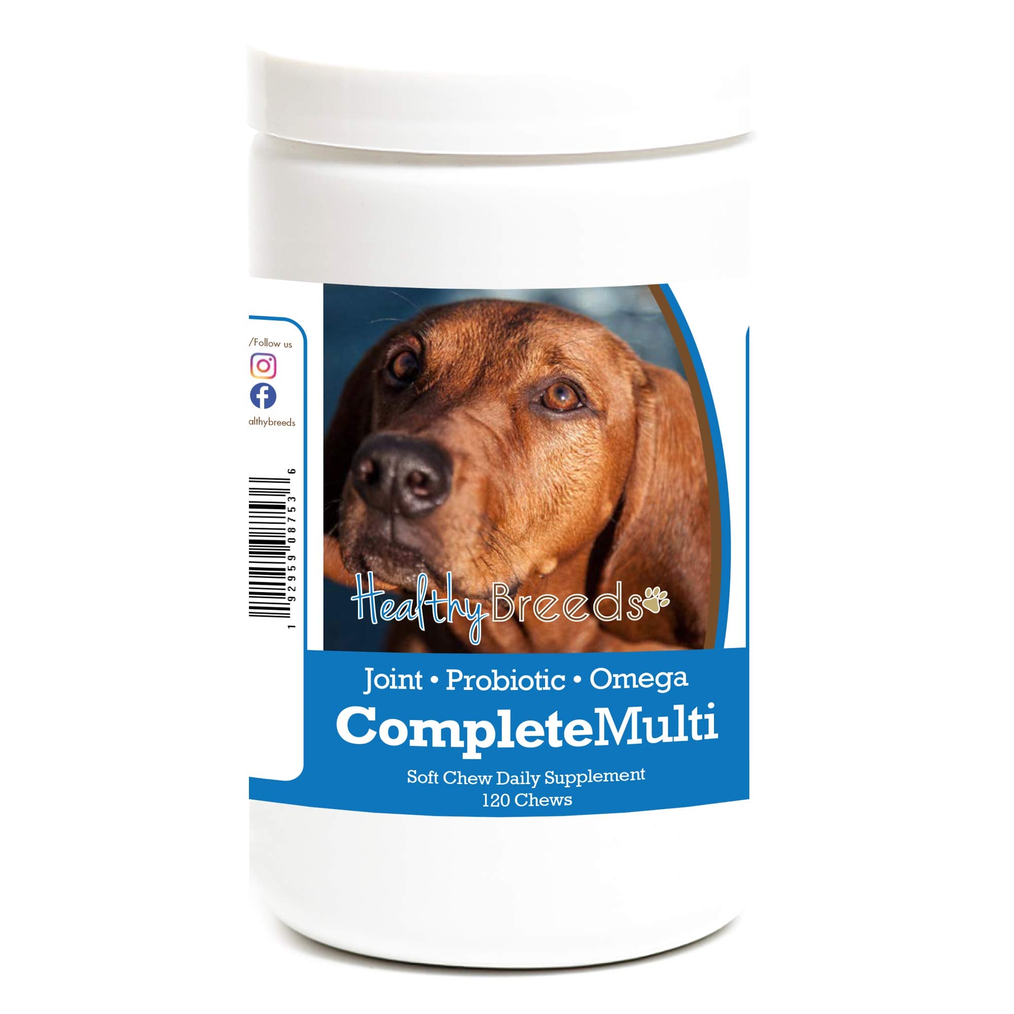Healthy Breeds Redbone Coonhound All in One Multivitamin Soft Chew 120 Count