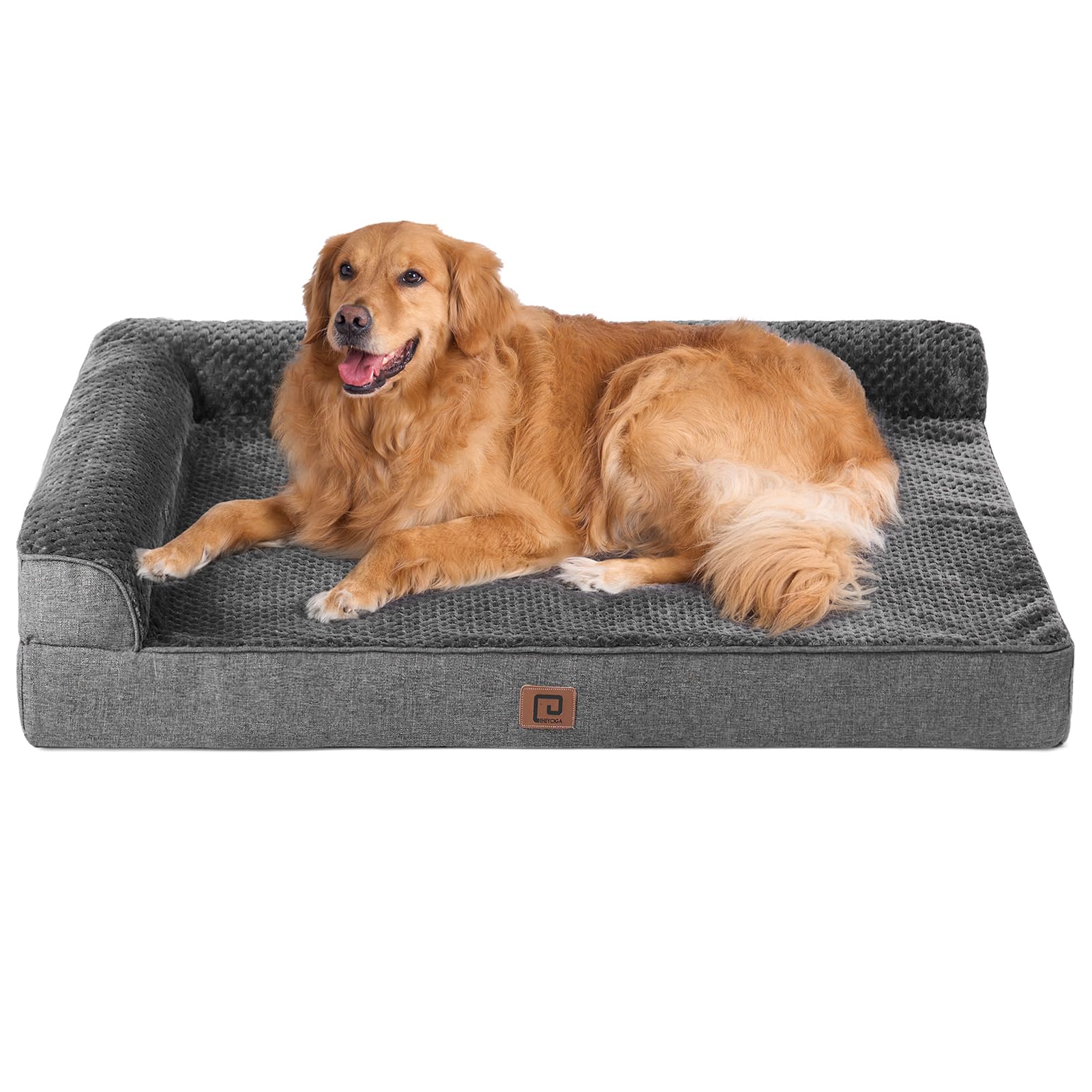 Eheyciga Memory Foam Orthopedic Xl Dog Bed, Washable Dog Bed With Waterproof Lining Removable Cover, Extra Large Dog Bed Sofa With Nonskid Bottom Xlarge Pet Couch Bed, 44X32 Inches, Dark Grey
