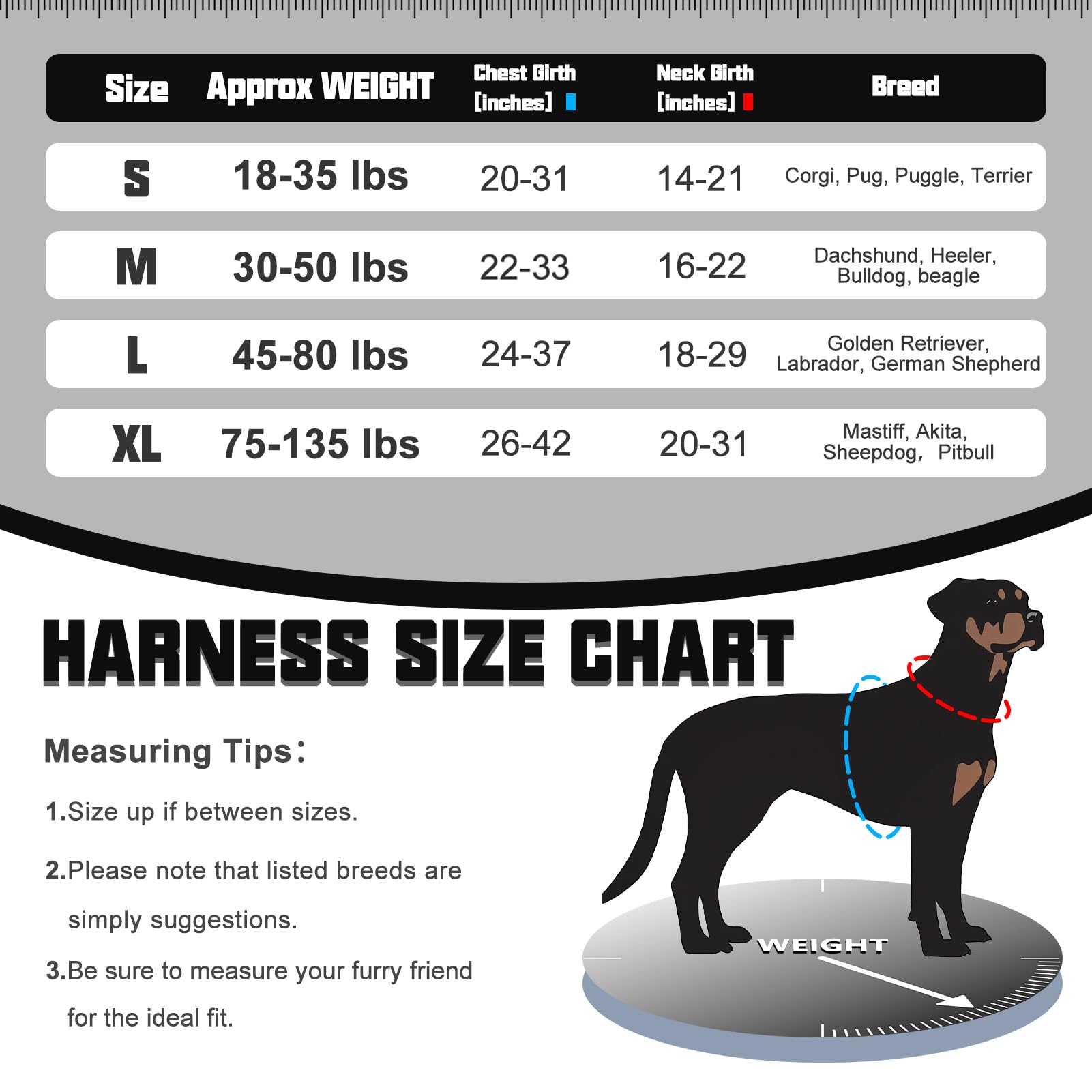 Auroth Tactical Harness For Small Medium Dogs No Pull Adjustable Pet Harness Reflective K9 Working Training Easy Control Vest Military Service Dog Harnesses Black M