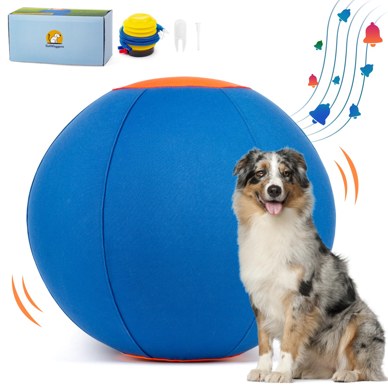 Tailwaggers Jingle Herding Ball For Dogs,Durable Cover For Long-Lasting Dog Toys, For Exercise Andentertainment Dogs In Backyard