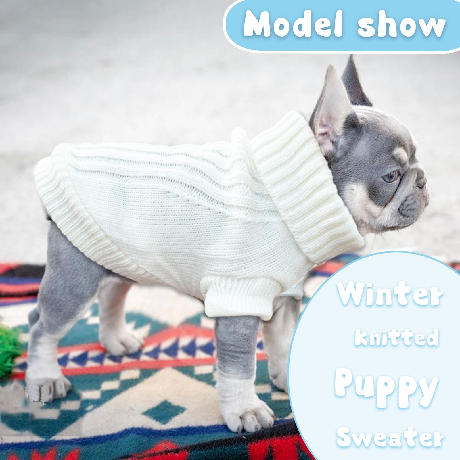 Cute Chihuahua Sweater - Warm Knitted Xxs Dog Clothes For Small Dogs, Girls - Fall & Winter