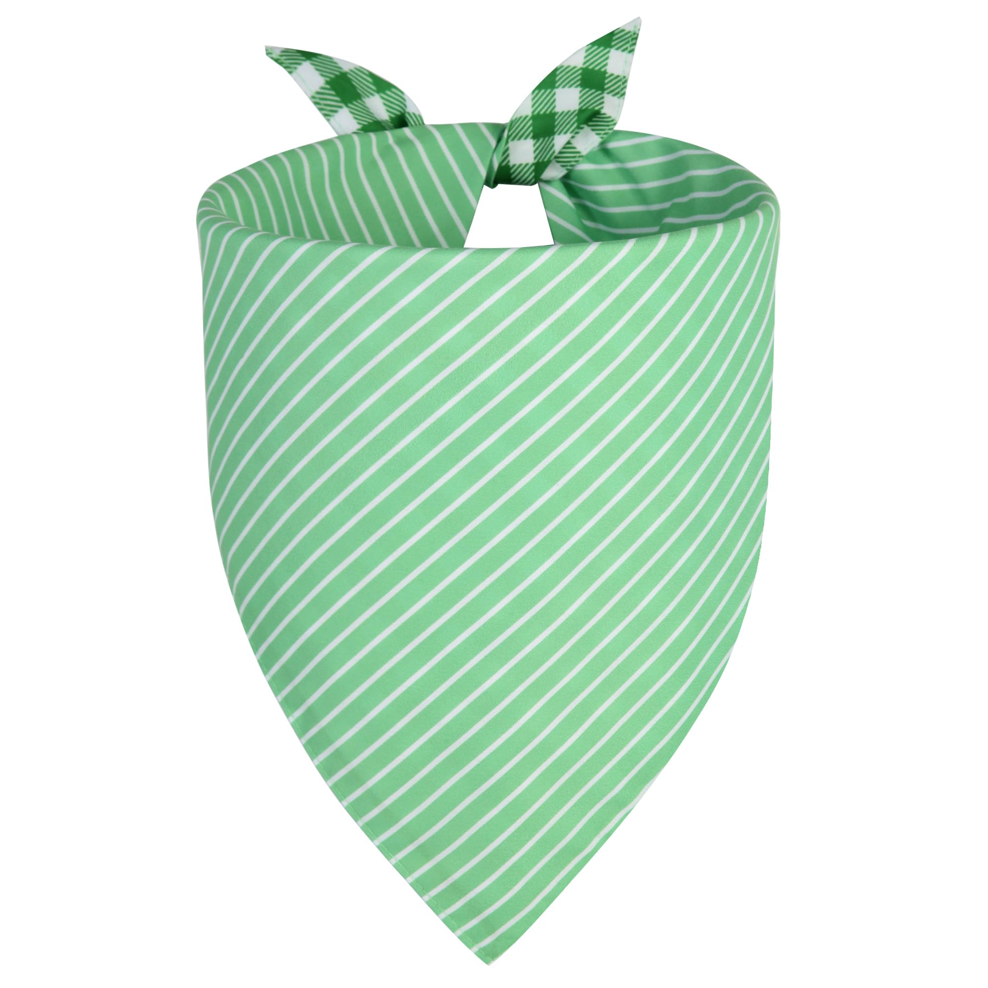 Ququle Dog Bandana Green Xlarge 1Pcs, Summer Spring Scarf For Boy And Girl, Durable Triangle Reversible Bibs Handkerchief For Pu