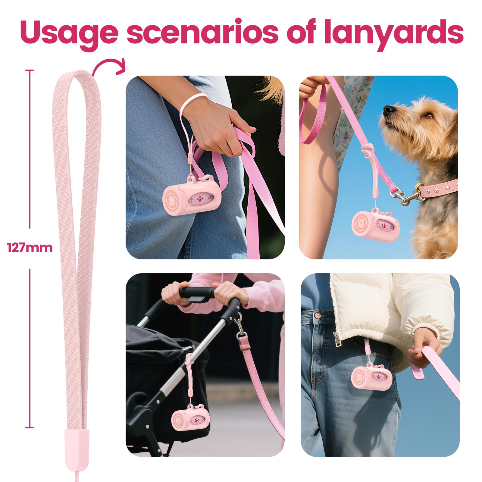 Pawview Dog Poop Bag Holder With Hands-Free Holder, Manual Retract & Walk Tracking - Includes 1 Dispenser & 15 Lavender-Scented
