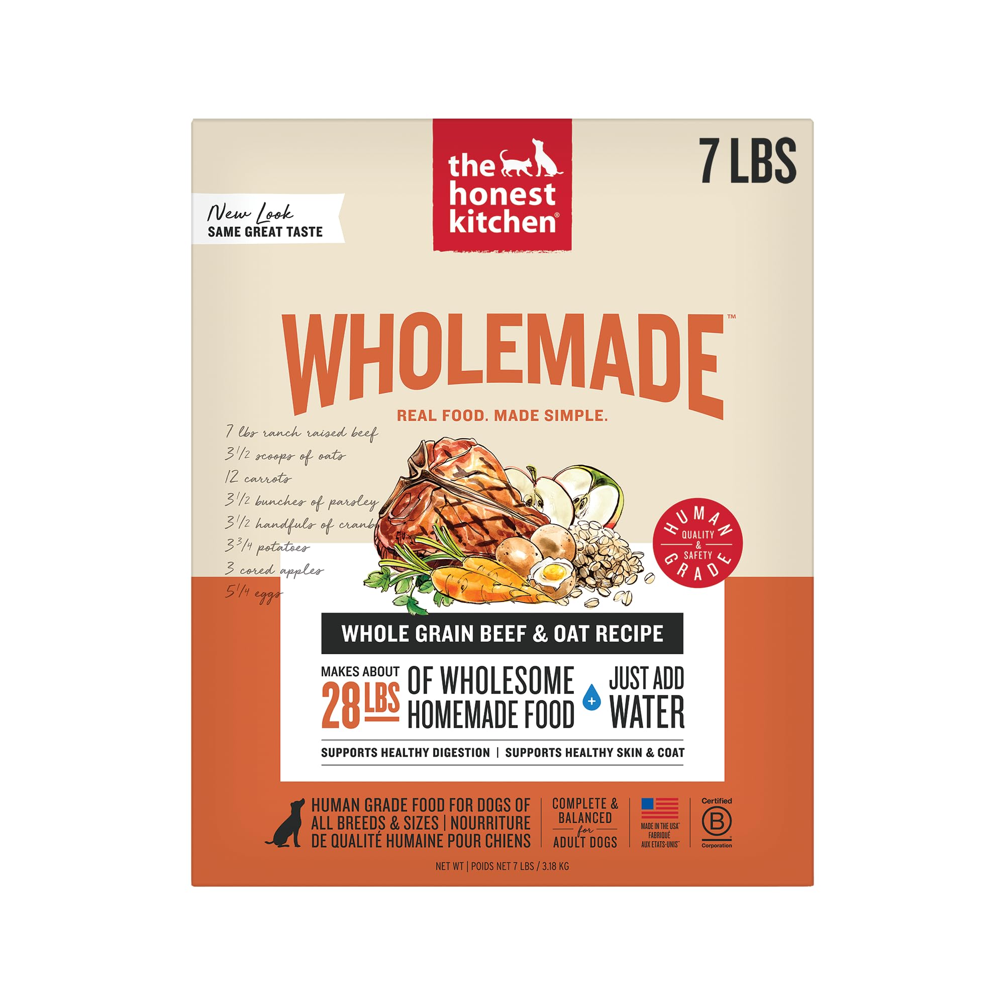The Honest Kitchen Dehydrated Whole Grain Beef Dog Food, 7 lb Box, 7.00 Pound (Pack of 1)
