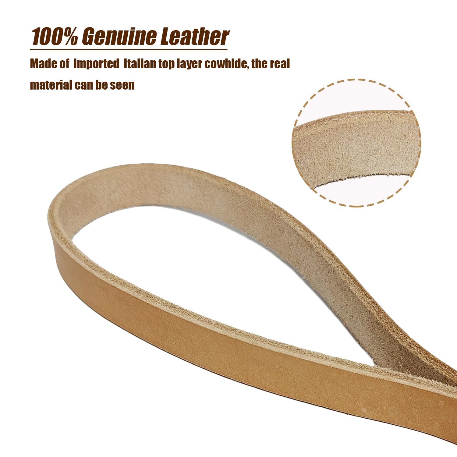 Lwbmg Leather Dog Leash 6 Ft X 3/4 Inch - Soft And Strong For Medium And Large Breeds - Heavy Duty Training Leash In Tan