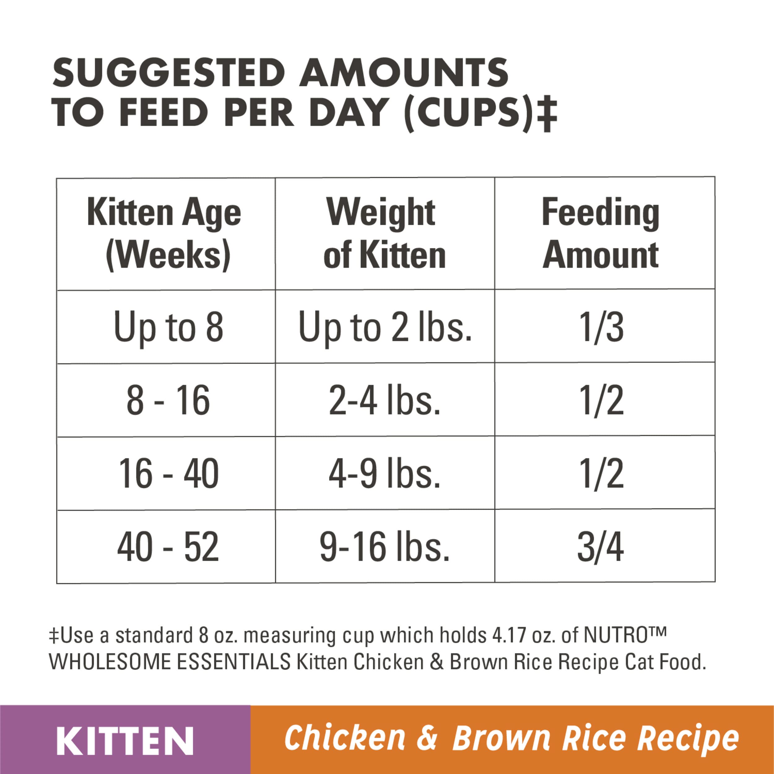 Nutro Wholesome Essentials Natural Dry Kitten Food Chicken & Brown Rice Recipe, 3 lb. Bag